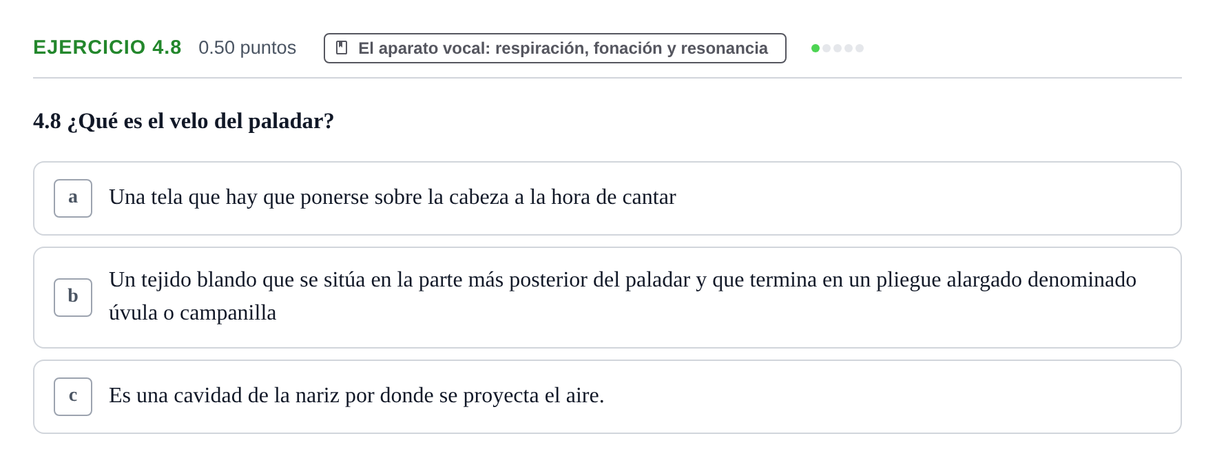 Enunciado: Ejercicio 4.8 · Coro y Técnica Vocal PAU Extremadura Ordinaria 2024