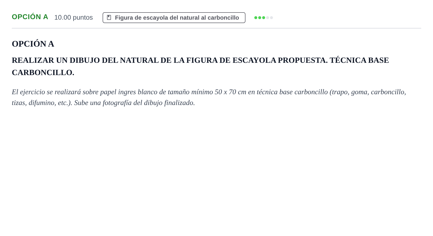 Enunciado: Opción A · Dibujo Artístico II PAU Extremadura Extraordinaria 2024