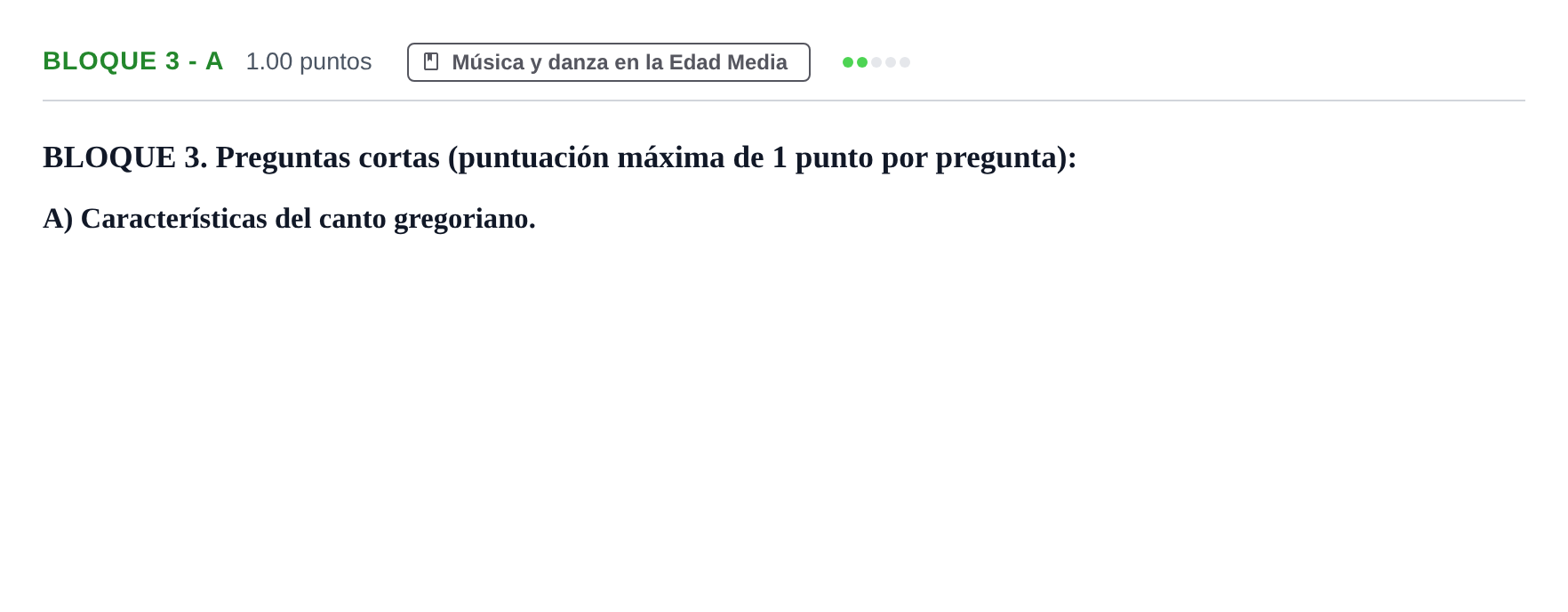 Enunciado: Bloque 3 - A · Historia de la Música y de la Danza PAU Extremadura Ordinaria 2024