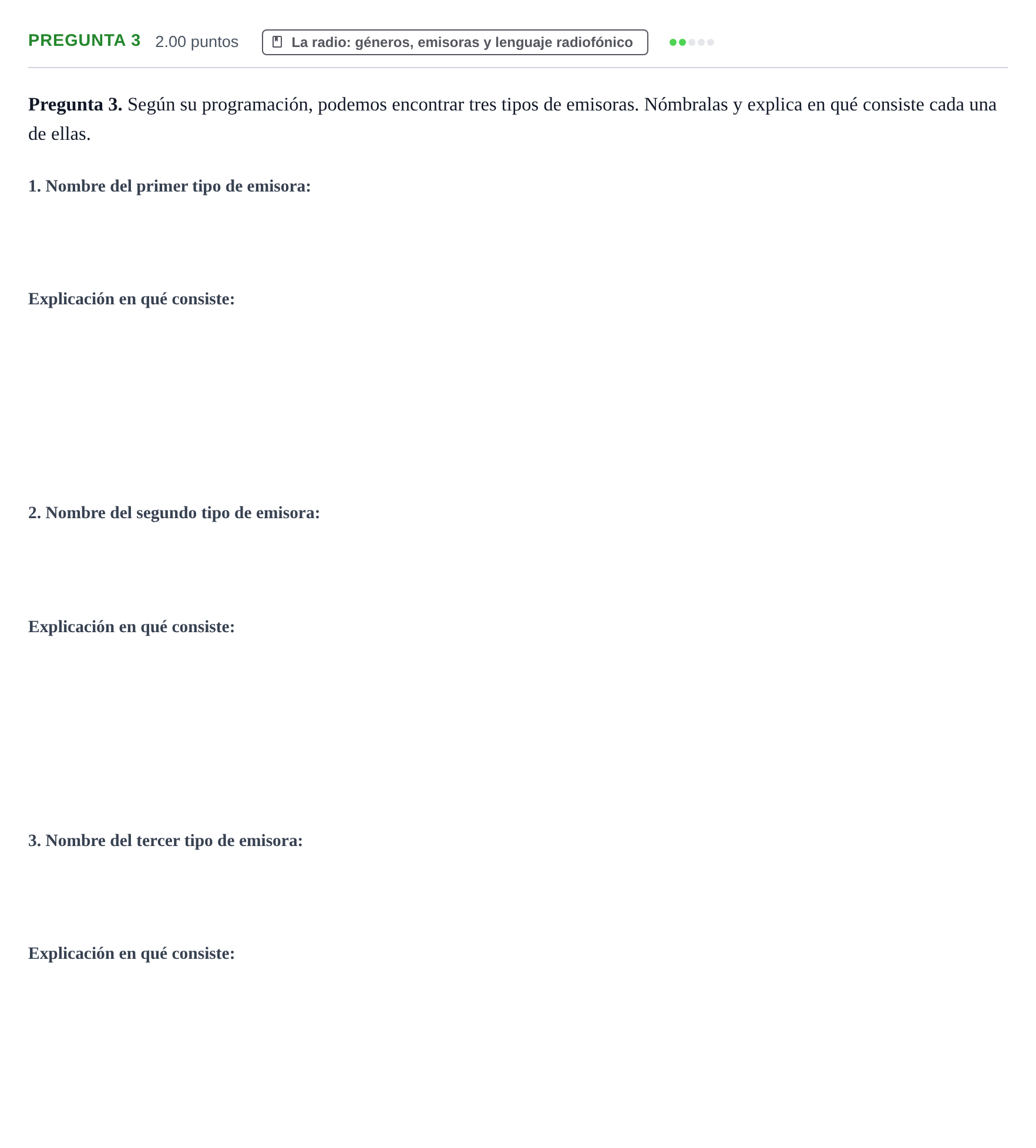 Enunciado: Pregunta 3 · Cultura Audiovisual II PAU Asturias Ordinaria 2023