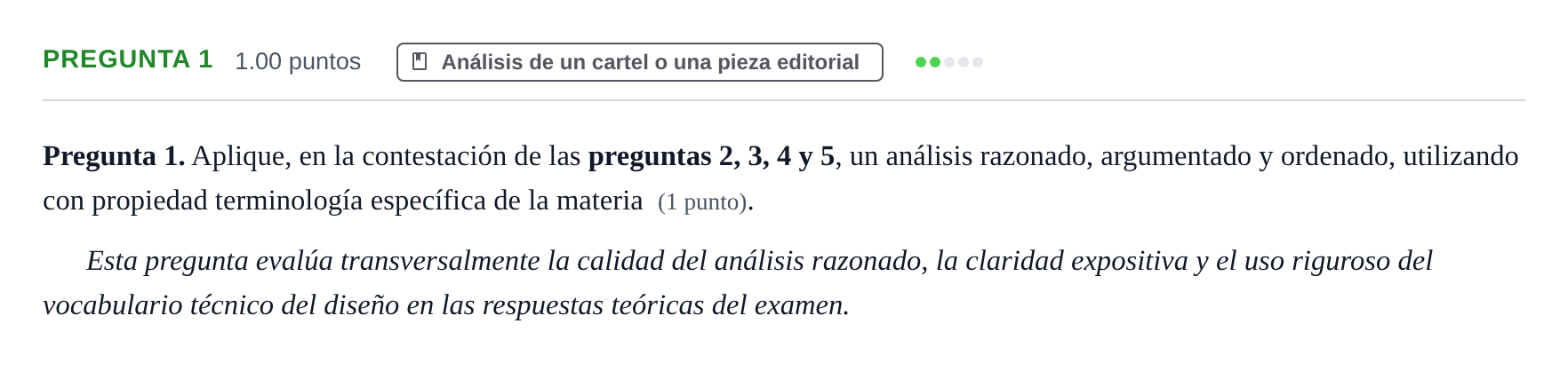 Enunciado: Pregunta 1 · Diseño PAU Asturias Extraordinaria 2023