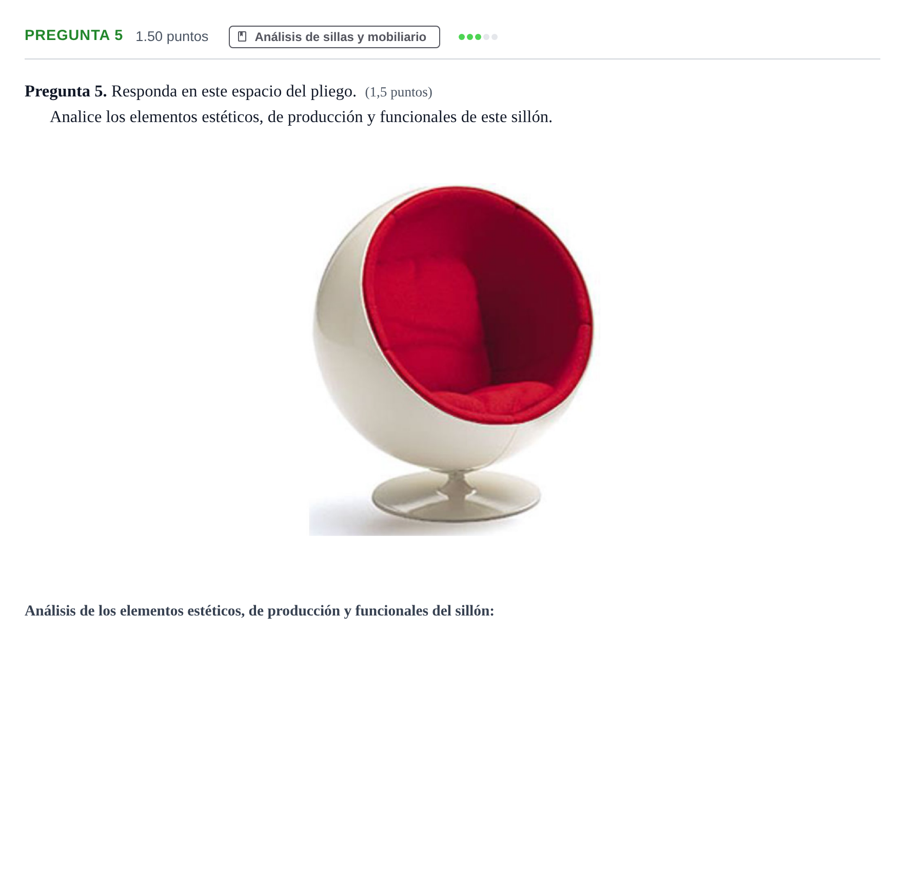 Enunciado: Pregunta 5 · Diseño PAU Asturias Extraordinaria 2023