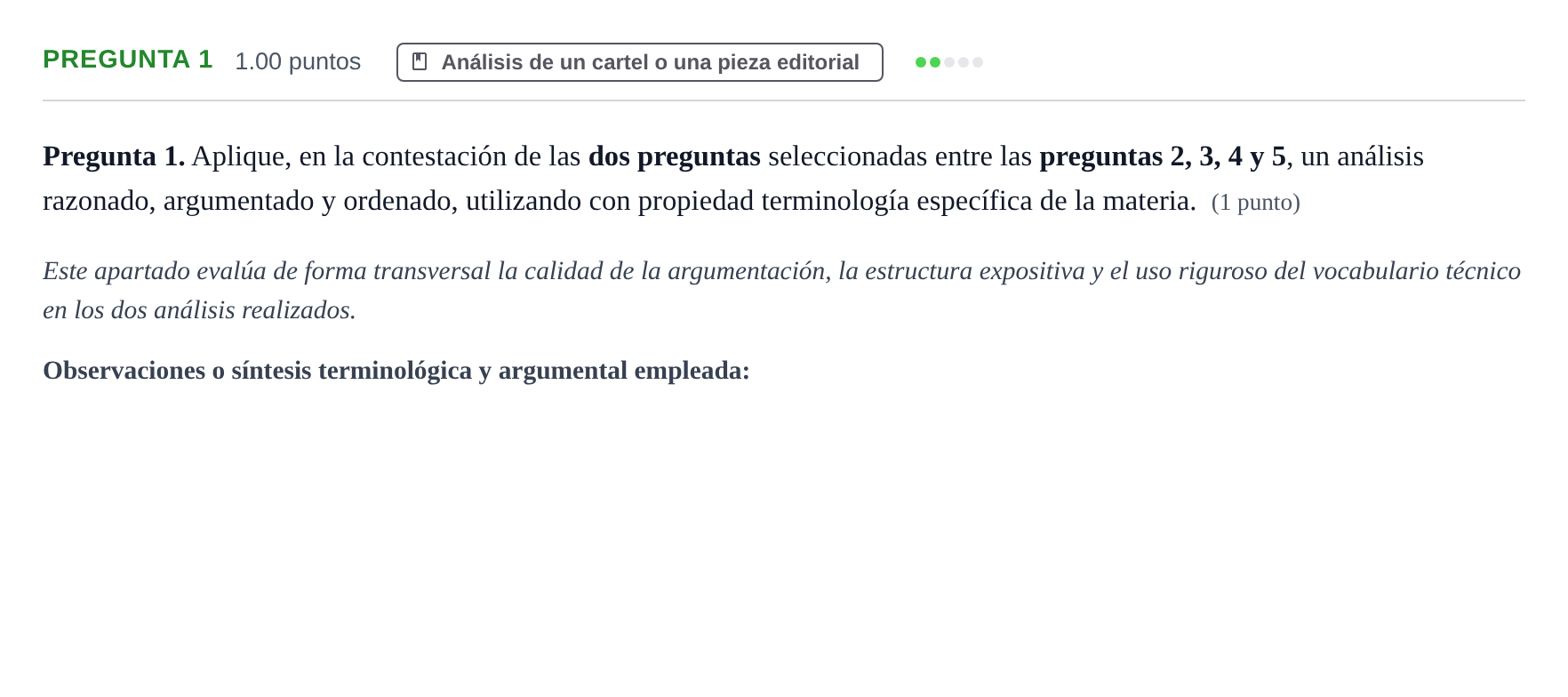 Enunciado: Pregunta 1 · Diseño PAU Asturias Ordinaria 2023