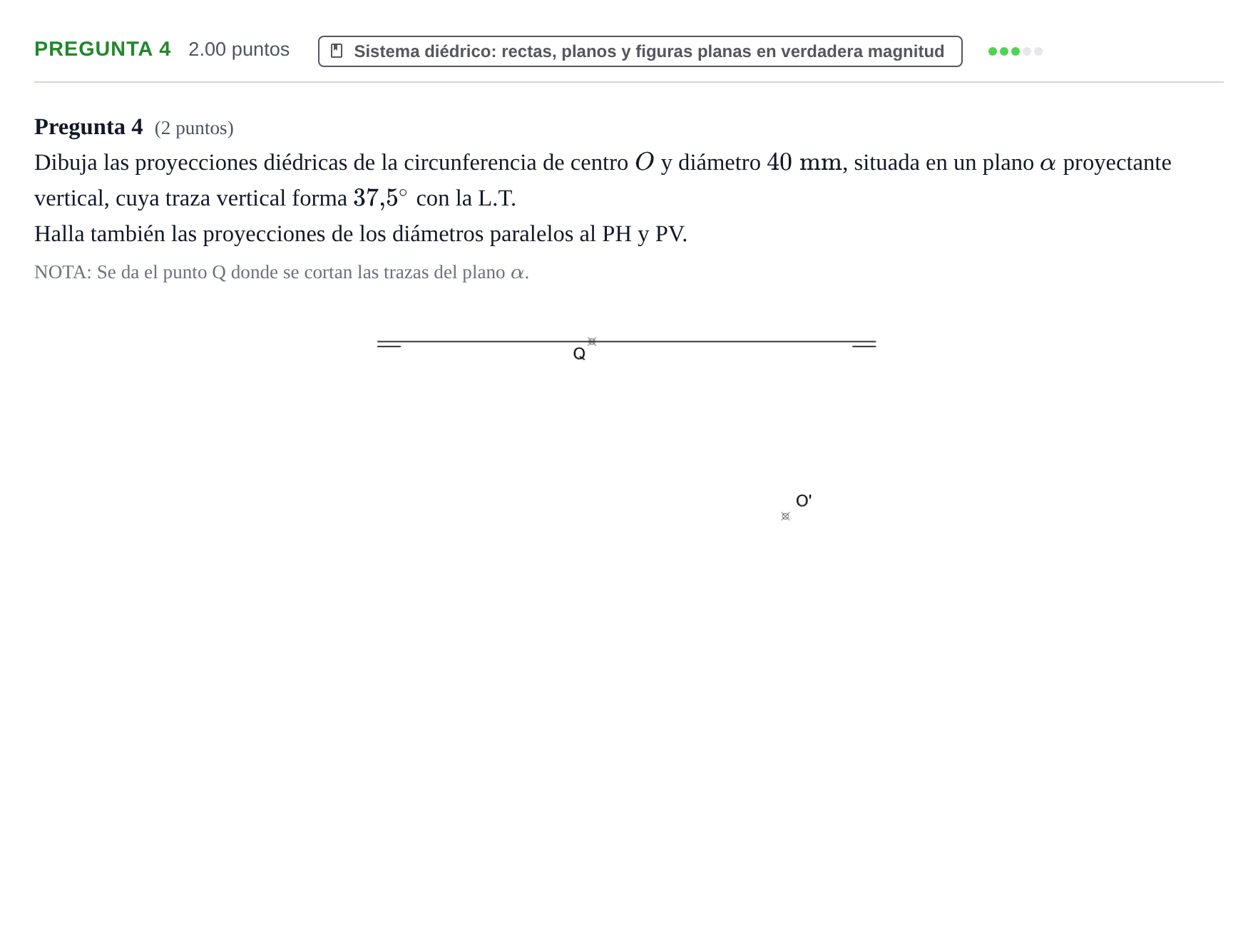 Enunciado: Pregunta 4 · Dibujo técnico II PAU Asturias Extraordinaria 2023