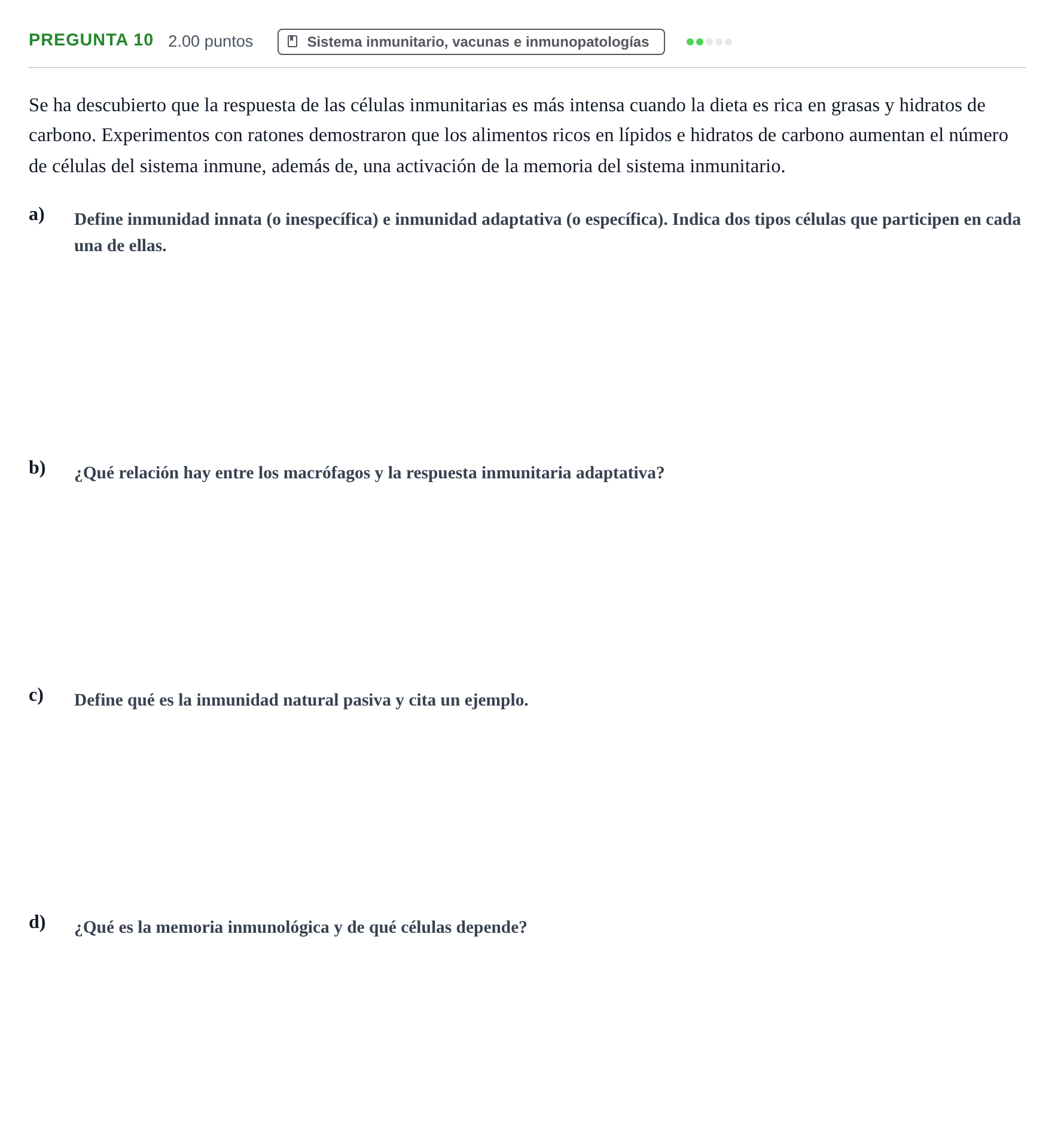Enunciado: Pregunta 10 · Biología PAU Asturias Extraordinaria 2023