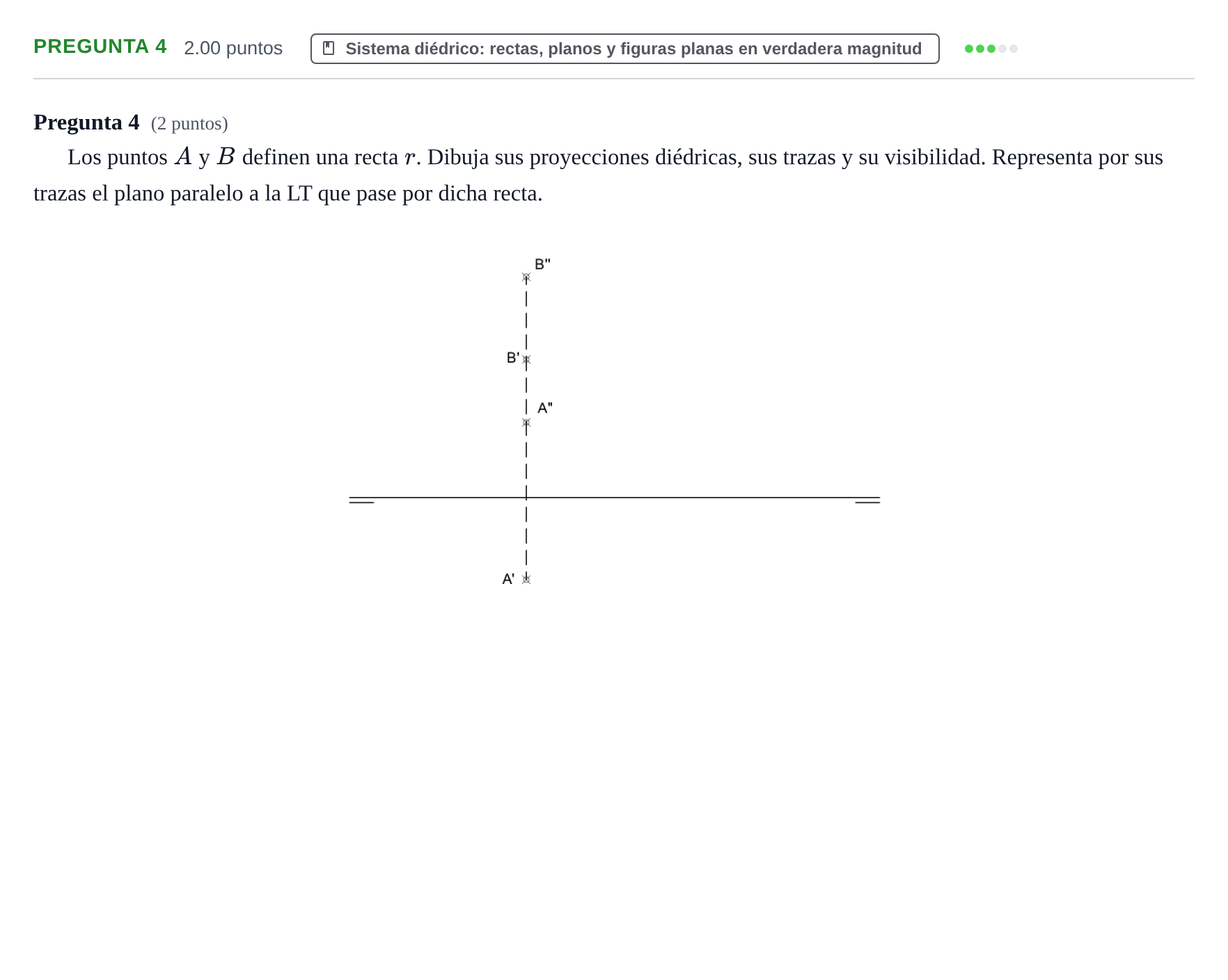 Enunciado: Pregunta 4 · Dibujo técnico II PAU Asturias Ordinaria 2023