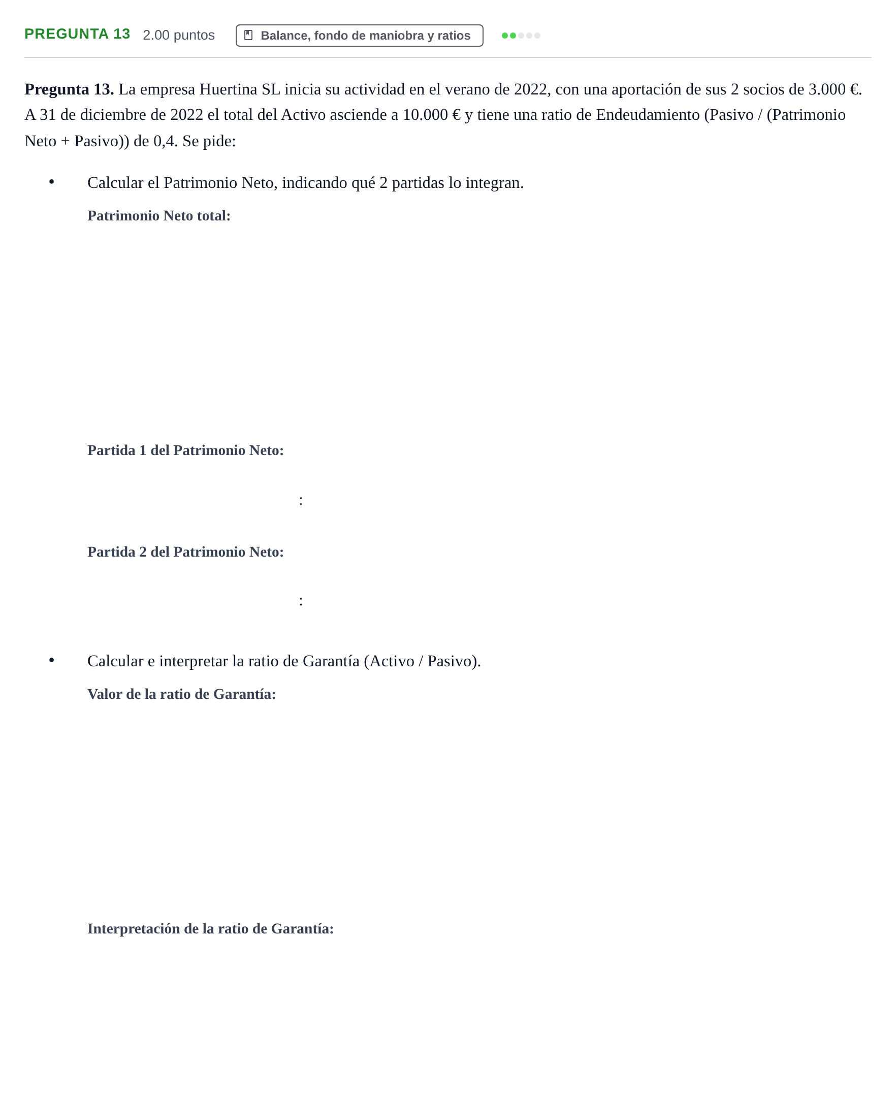 Enunciado: Pregunta 13 · Empresa y Diseño de Modelos de Negocio PAU Asturias Extraordinaria 2023