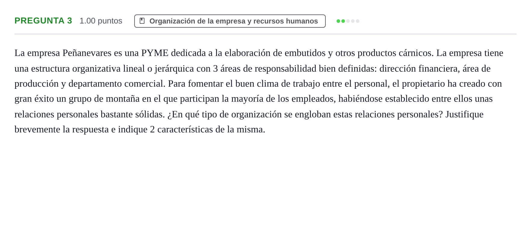 Enunciado: Pregunta 3 · Empresa y Diseño de Modelos de Negocio PAU Asturias Extraordinaria 2023