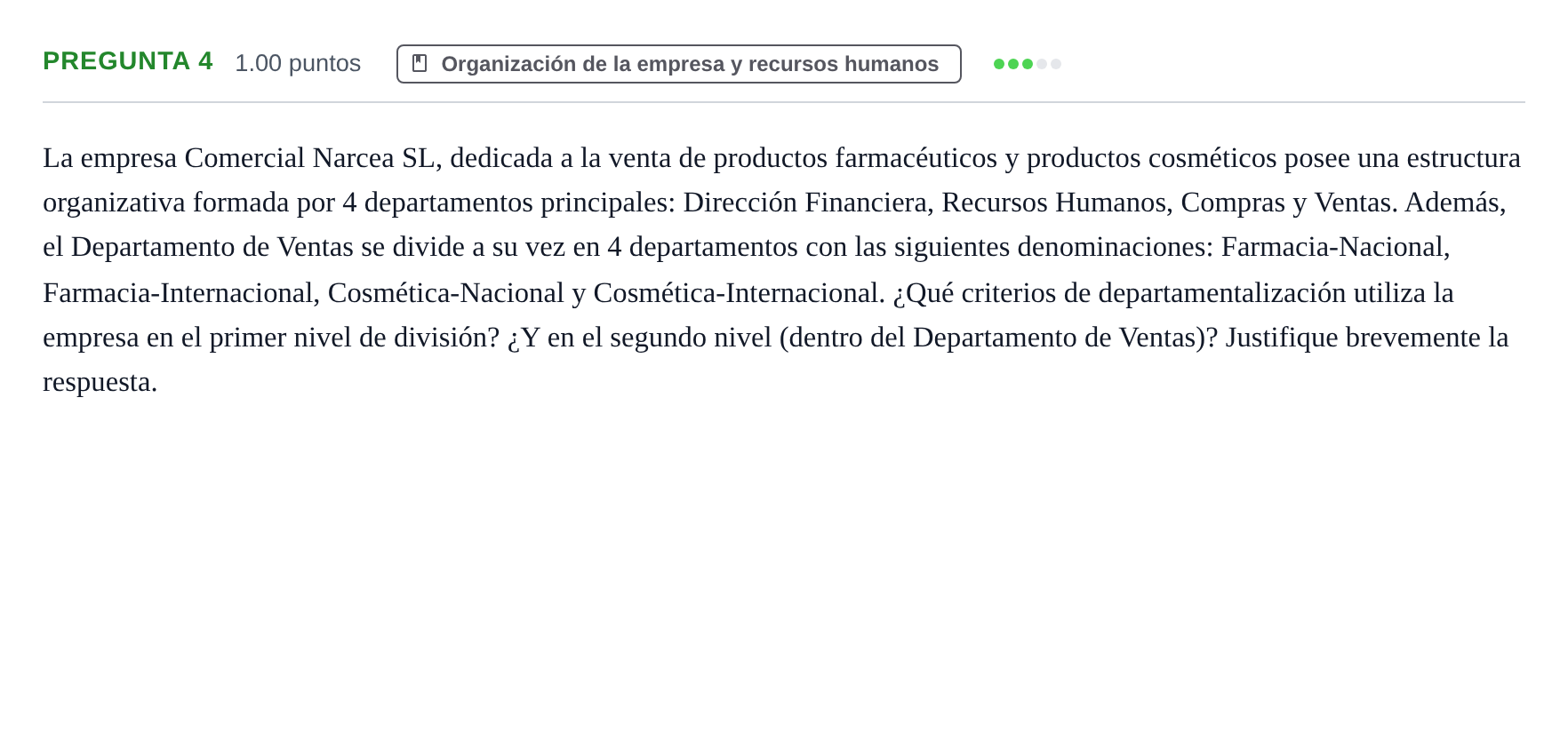 Enunciado: Pregunta 4 · Empresa y Diseño de Modelos de Negocio PAU Asturias Extraordinaria 2023