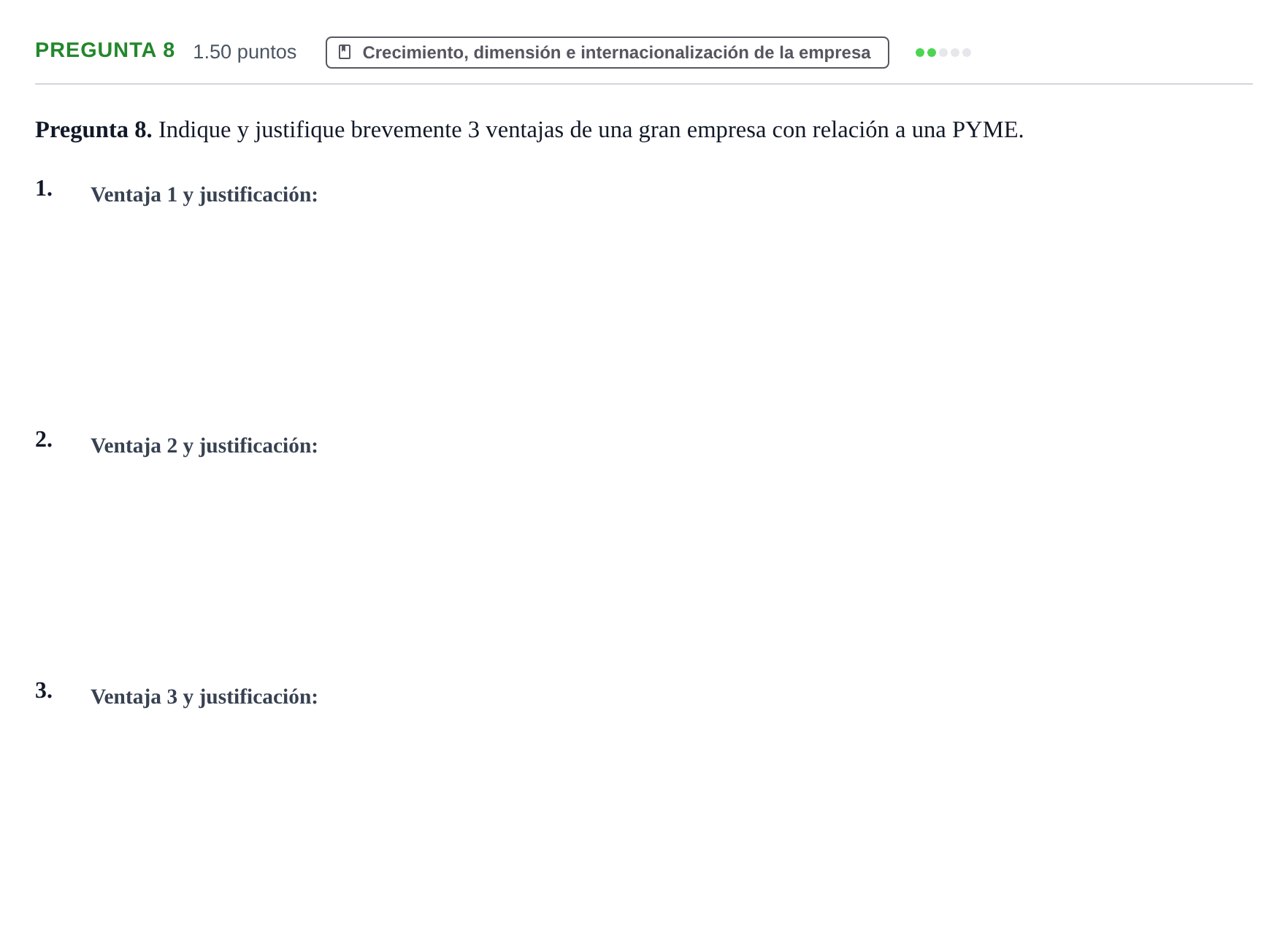 Enunciado: Pregunta 8 · Empresa y Diseño de Modelos de Negocio PAU Asturias Extraordinaria 2023
