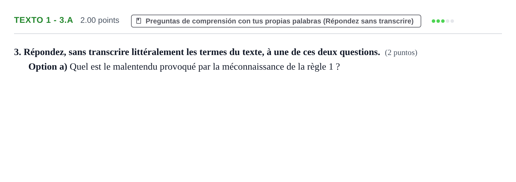 Enunciado: Ejercicio Texto 1 - 3.A · Francés PAU Asturias Extraordinaria (2ª lengua extranjera) 2023