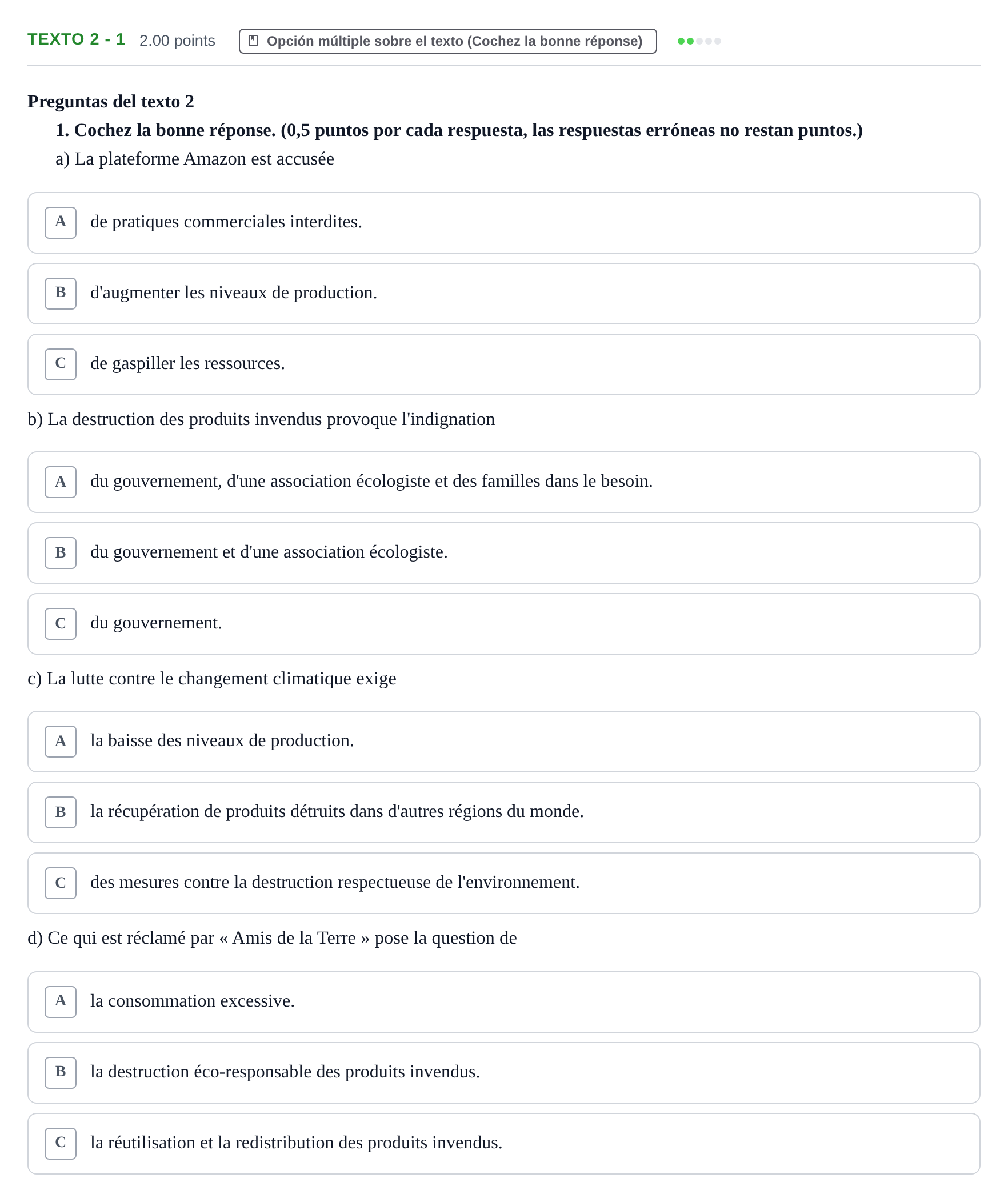 Enunciado: Ejercicio Texto 2 - 1 · Francés PAU Asturias Ordinaria (2ª lengua extranjera) 2023