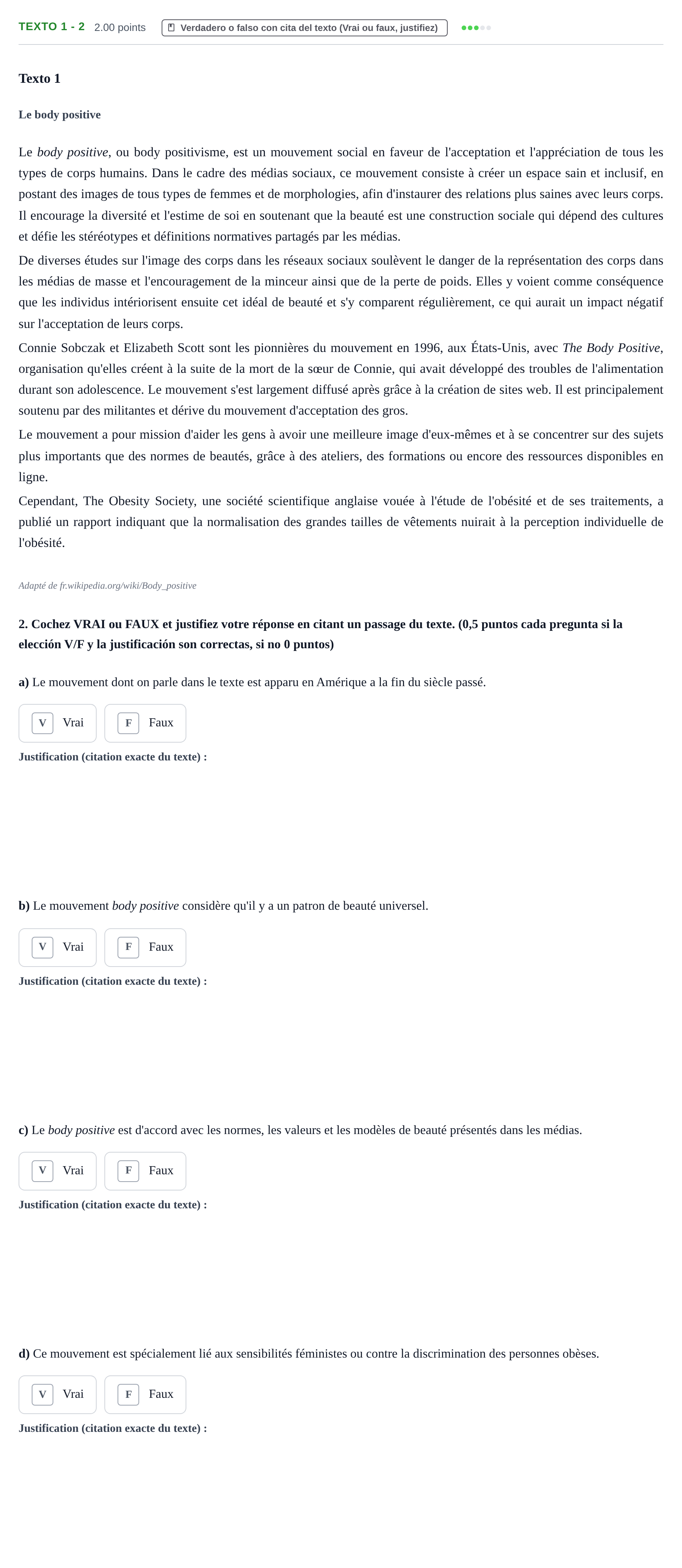 Enunciado: Ejercicio Texto 1 - 2 · Francés PAU Asturias Ordinaria 2023