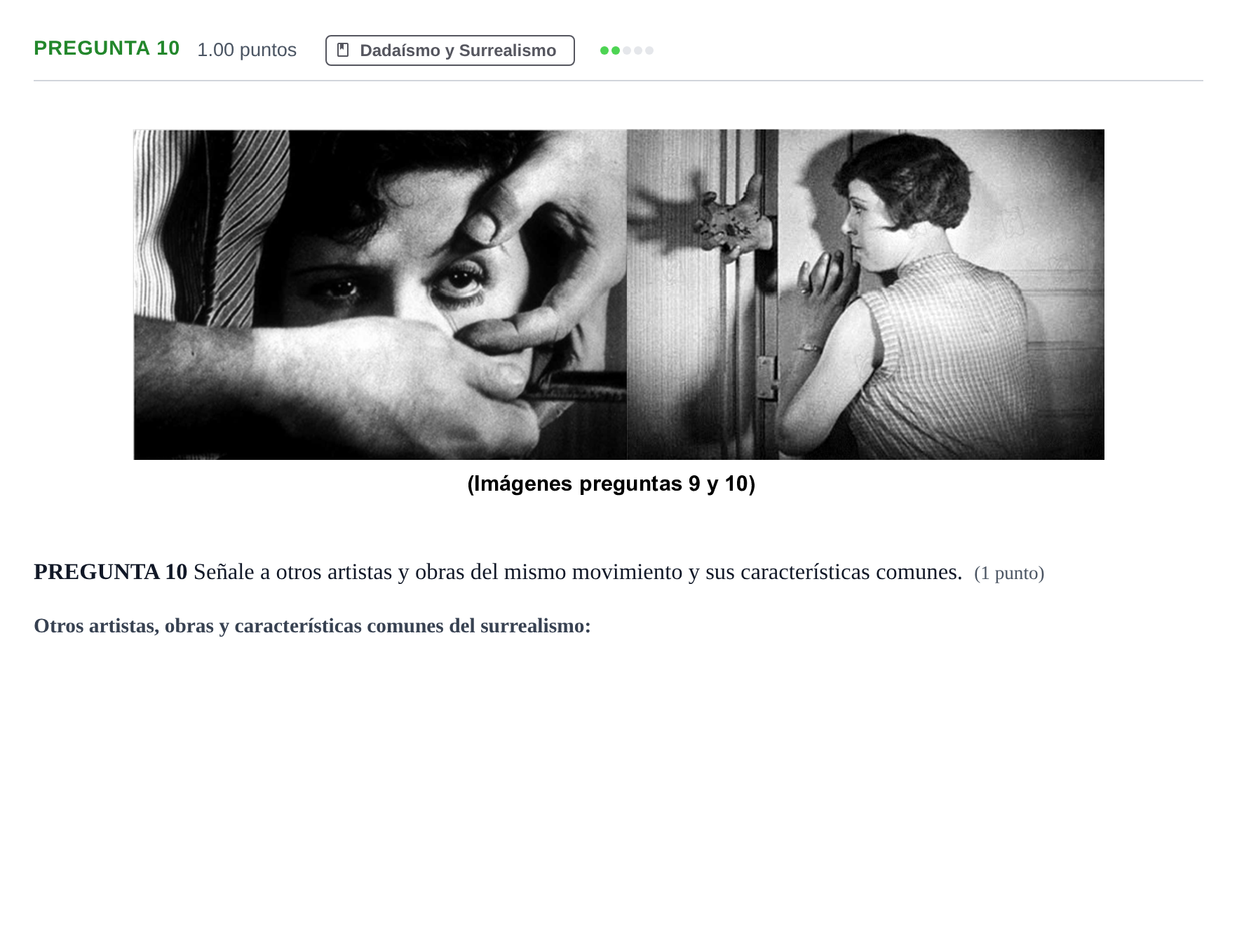 Enunciado: PREGUNTA 10 · Fundamentos Artísticos PAU Asturias Extraordinaria 2023