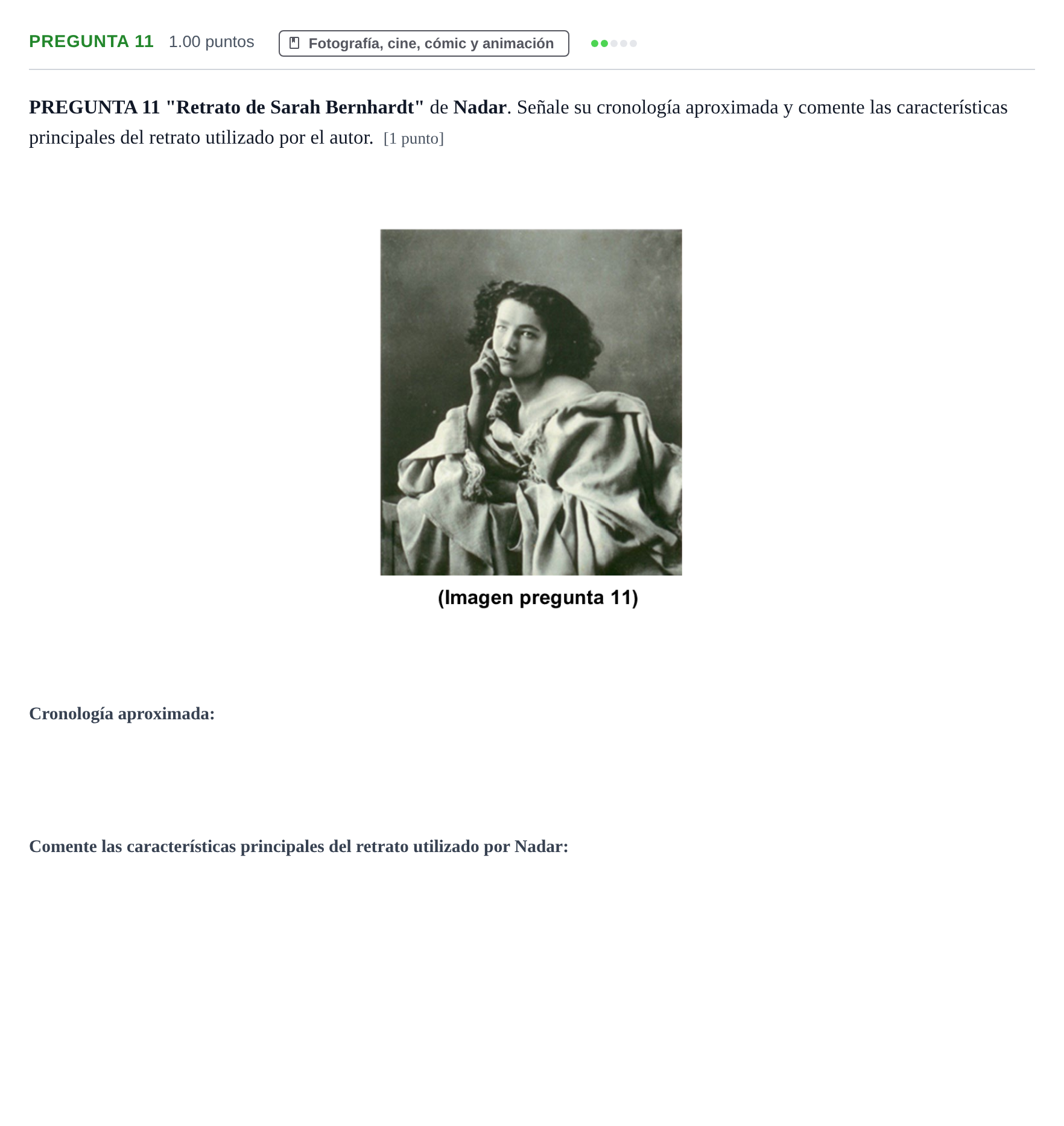 Enunciado: PREGUNTA 11 · Fundamentos Artísticos PAU Asturias Extraordinaria 2023