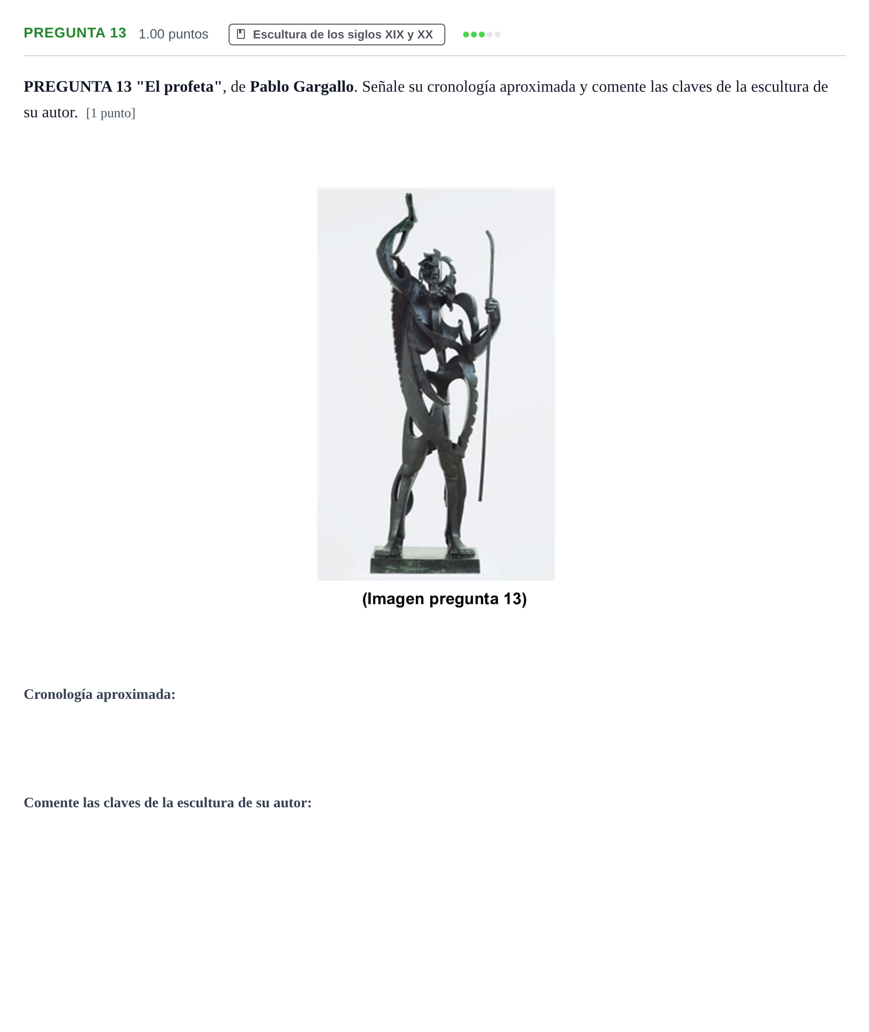 Enunciado: PREGUNTA 13 · Fundamentos Artísticos PAU Asturias Extraordinaria 2023