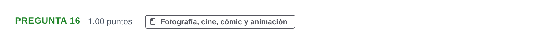 Enunciado: PREGUNTA 16 · Fundamentos Artísticos PAU Asturias Extraordinaria 2023