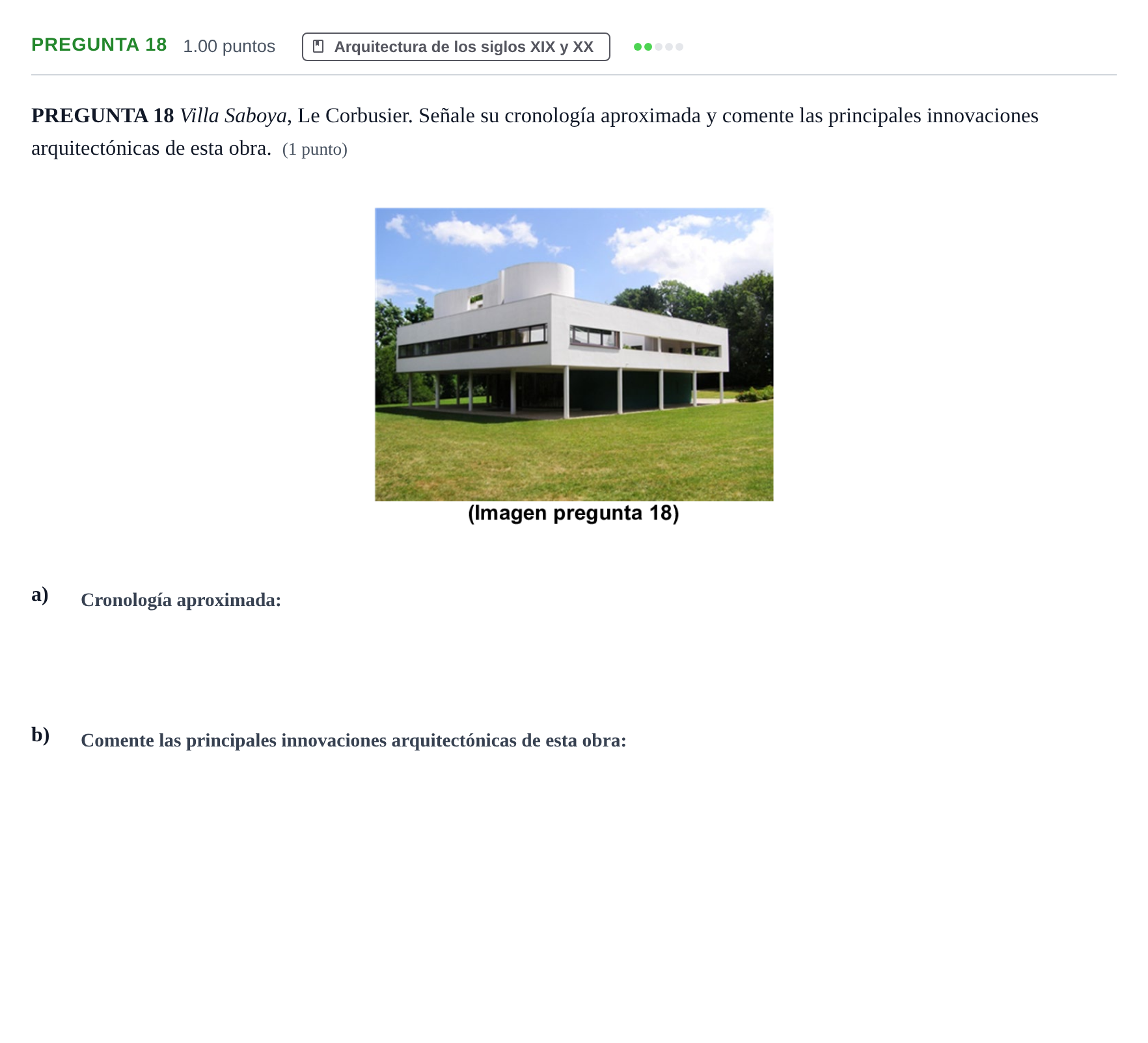 Enunciado: PREGUNTA 18 · Fundamentos Artísticos PAU Asturias Extraordinaria 2023