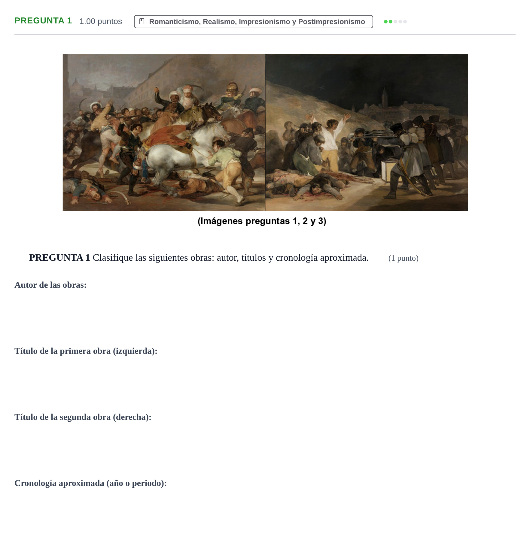Enunciado: PREGUNTA 1 · Fundamentos Artísticos PAU Asturias Extraordinaria 2023