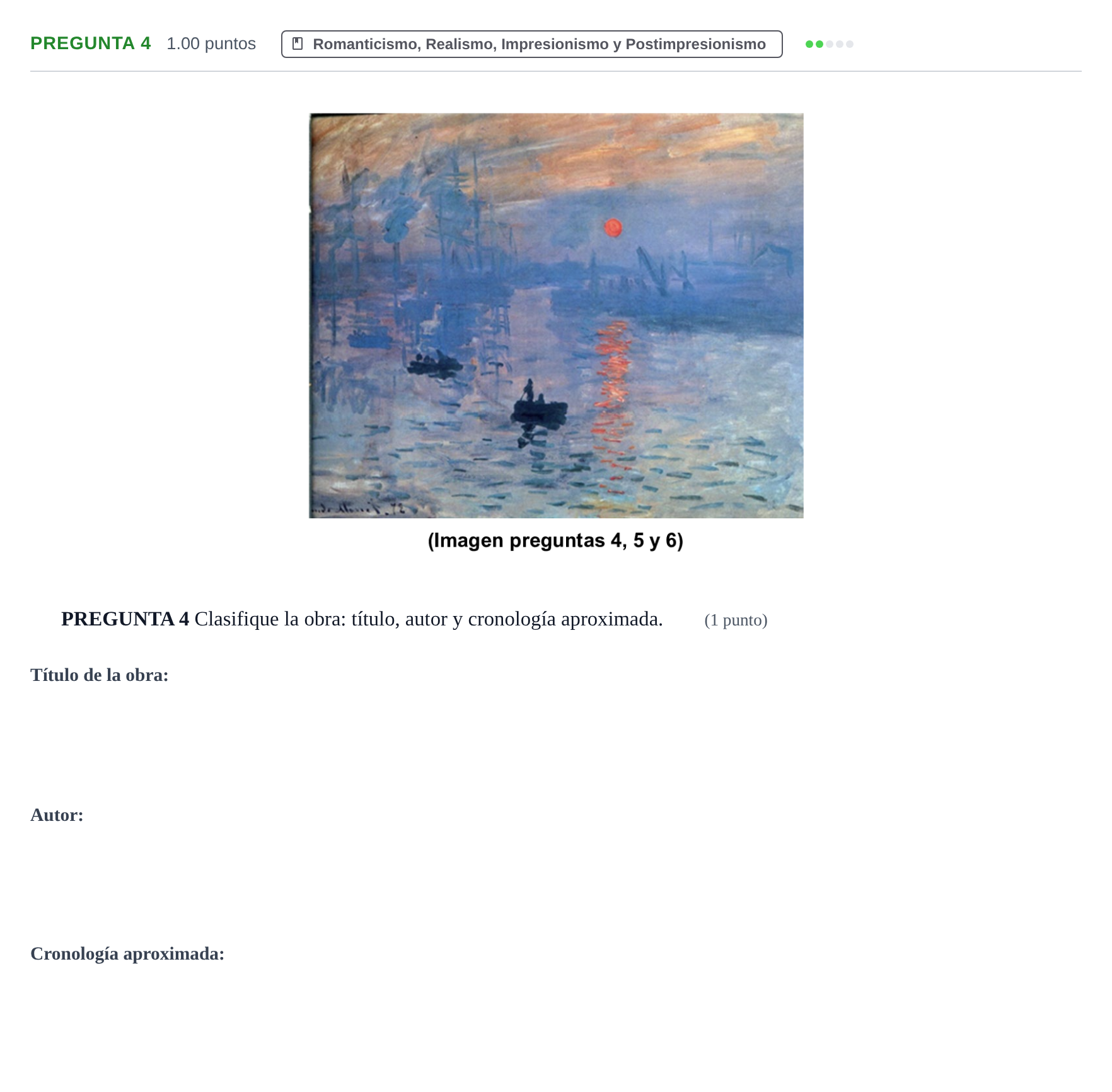Enunciado: PREGUNTA 4 · Fundamentos Artísticos PAU Asturias Extraordinaria 2023