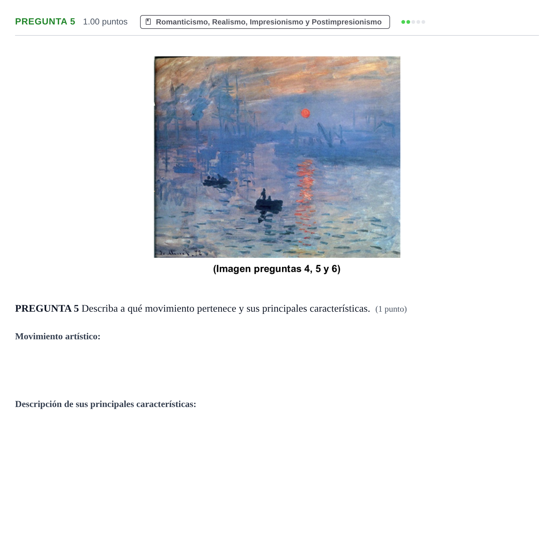 Enunciado: PREGUNTA 5 · Fundamentos Artísticos PAU Asturias Extraordinaria 2023