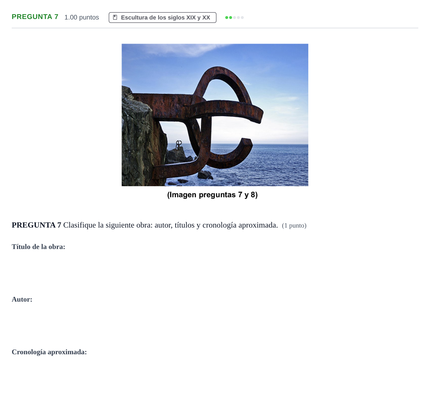 Enunciado: PREGUNTA 7 · Fundamentos Artísticos PAU Asturias Extraordinaria 2023