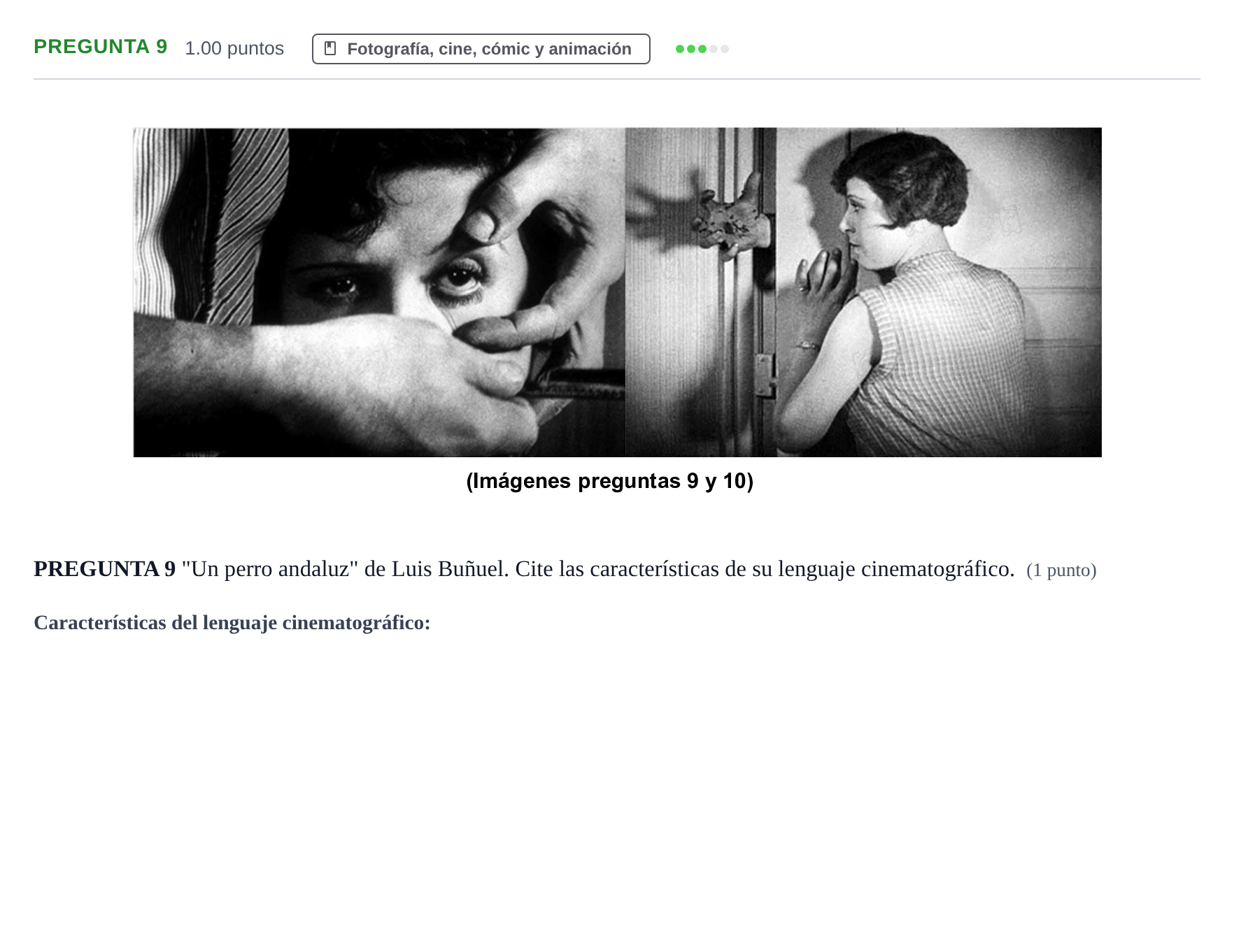 Enunciado: PREGUNTA 9 · Fundamentos Artísticos PAU Asturias Extraordinaria 2023