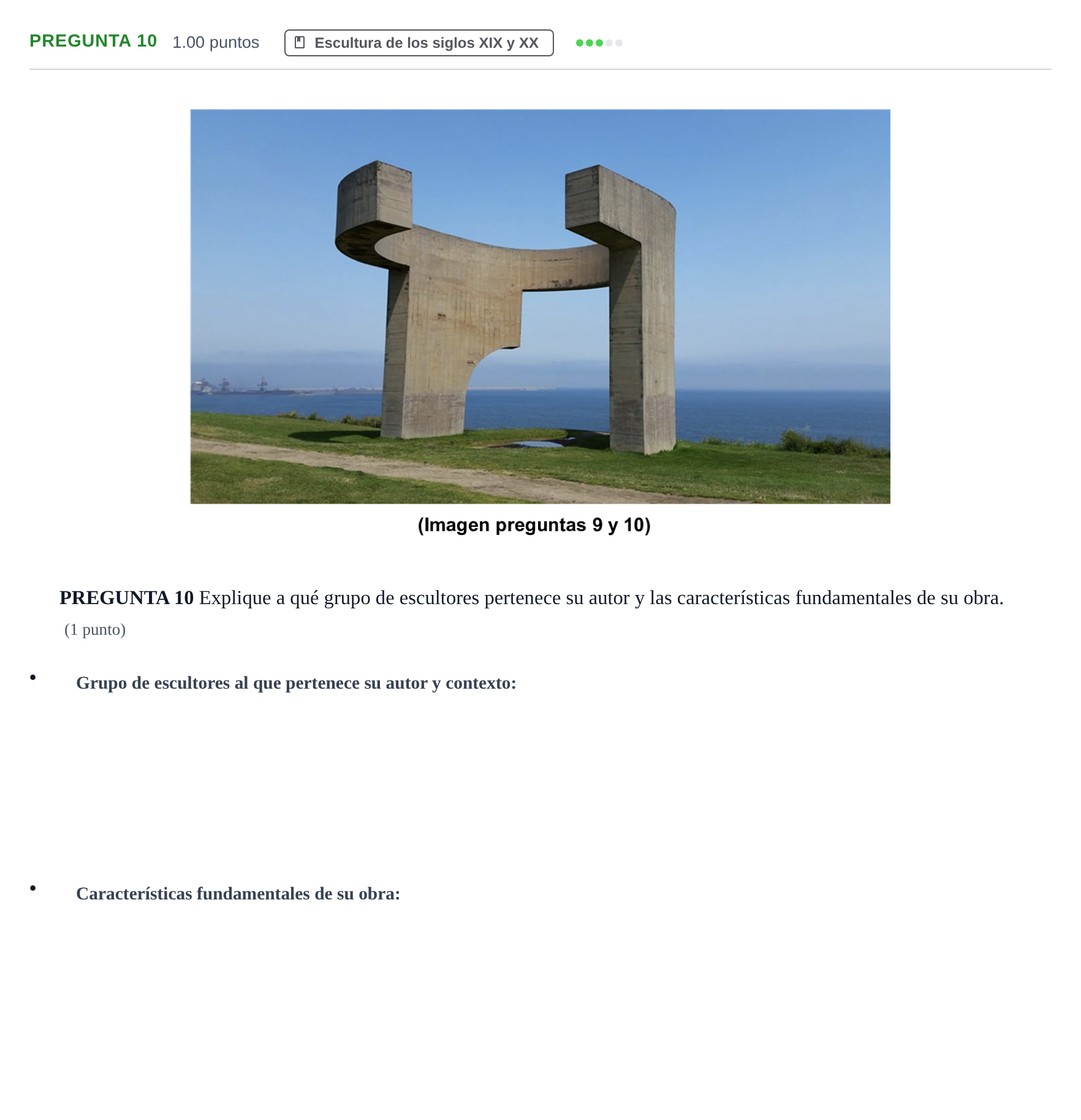 Enunciado: Pregunta 10 · Fundamentos Artísticos PAU Asturias Ordinaria 2023
