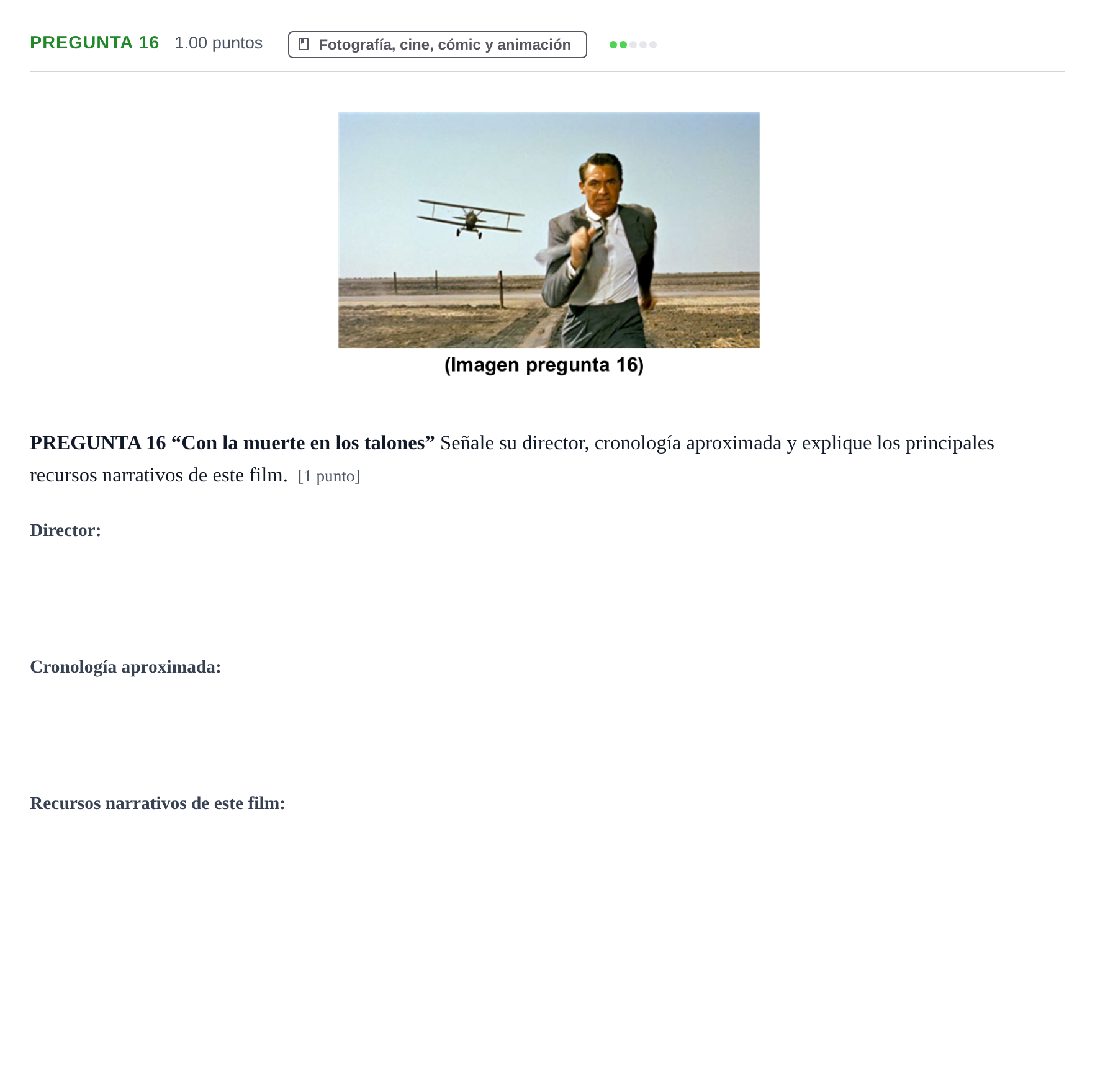 Enunciado: Pregunta 16 · Fundamentos Artísticos PAU Asturias Ordinaria 2023
