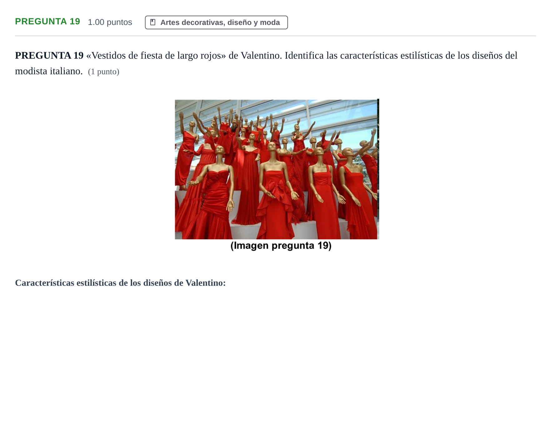 Enunciado: Pregunta 19 · Fundamentos Artísticos PAU Asturias Ordinaria 2023