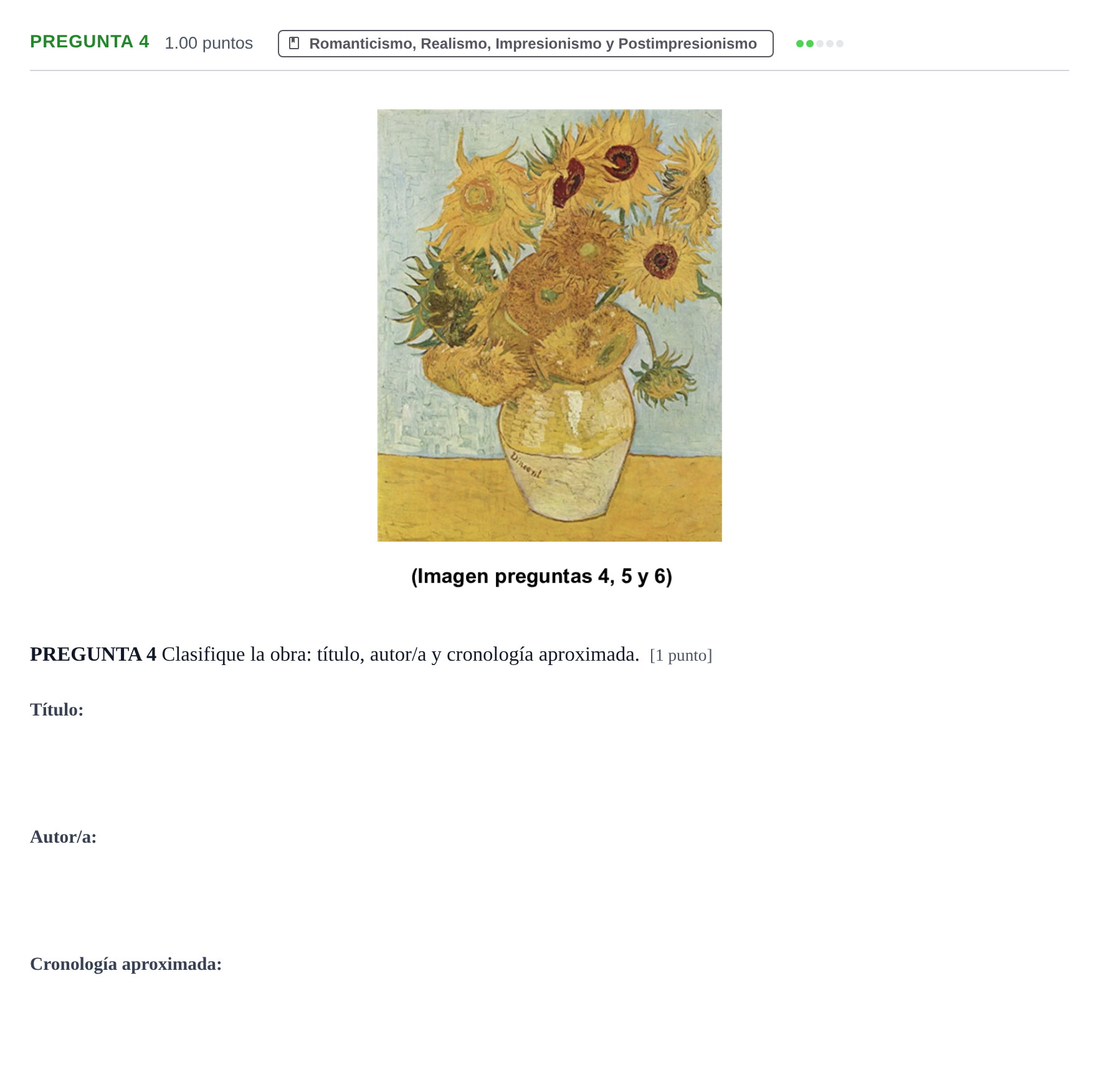 Enunciado: Pregunta 4 · Fundamentos Artísticos PAU Asturias Ordinaria 2023