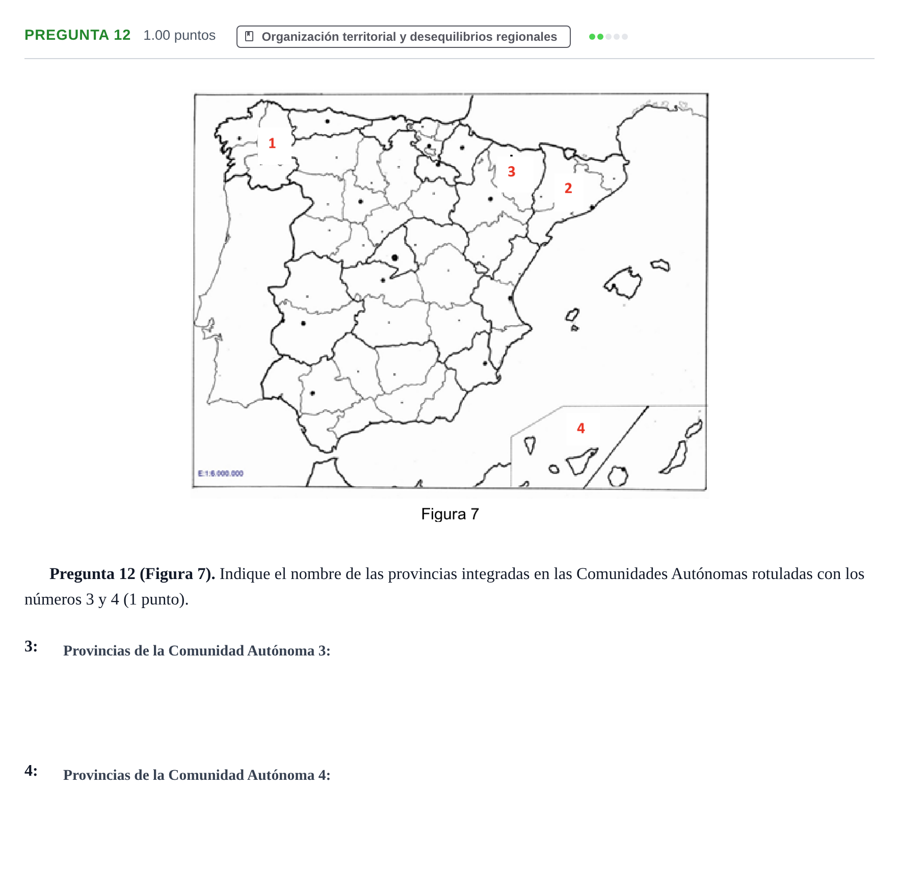 Enunciado: Pregunta 12 · Geografía PAU Asturias Extraordinaria 2023