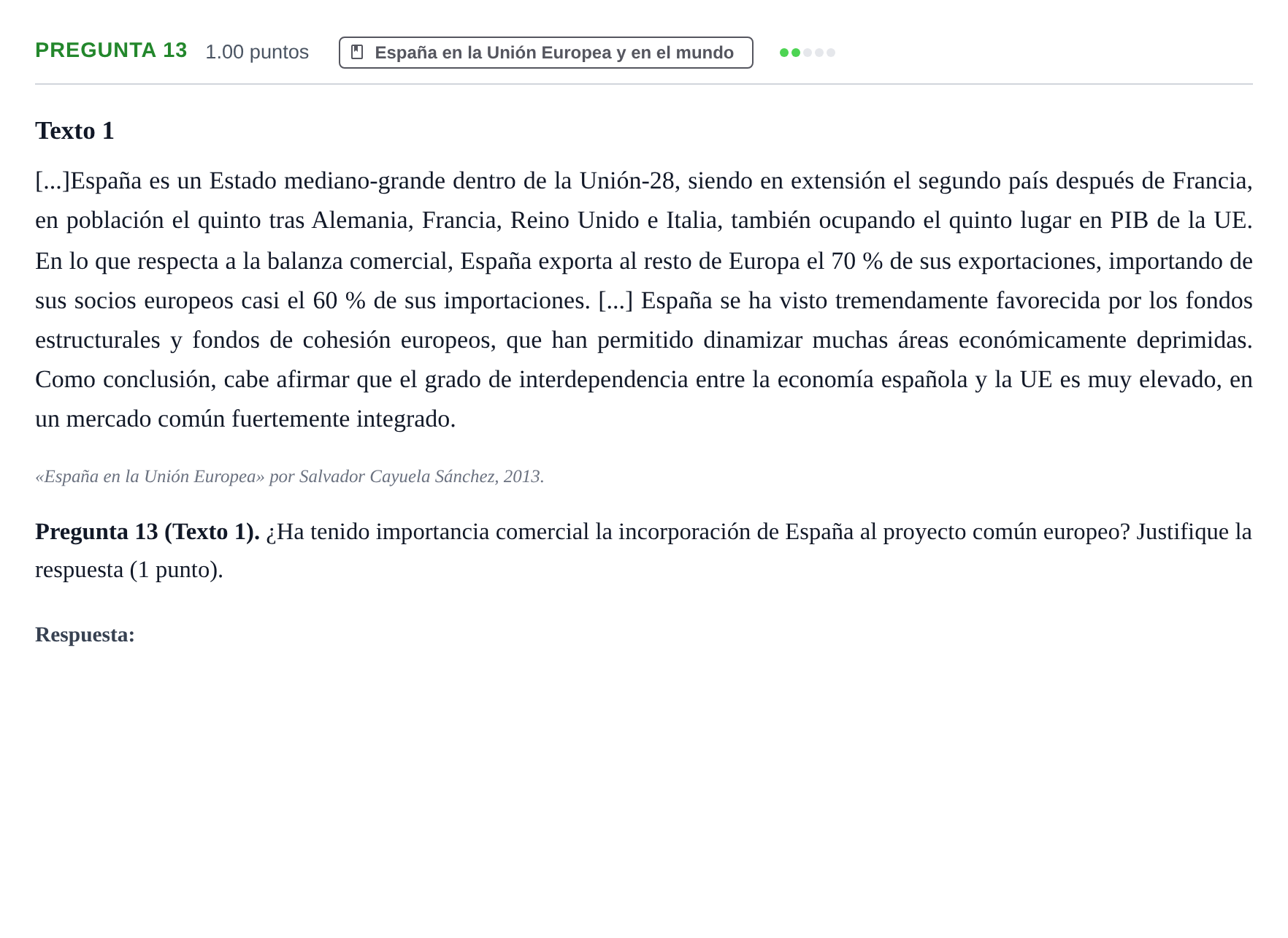 Enunciado: Pregunta 13 · Geografía PAU Asturias Extraordinaria 2023