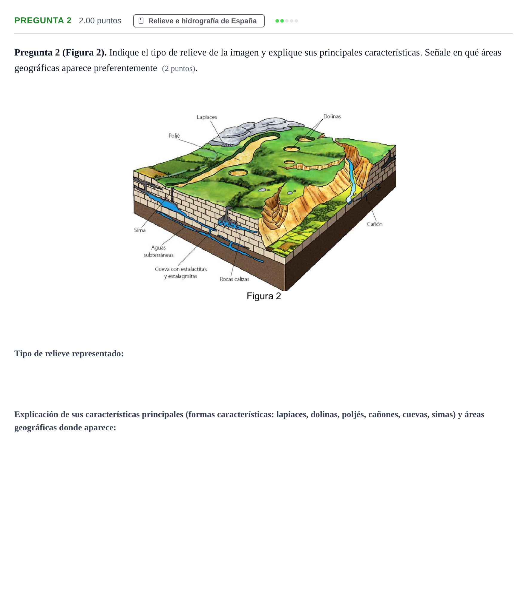 Enunciado: Pregunta 2 · Geografía PAU Asturias Extraordinaria 2023