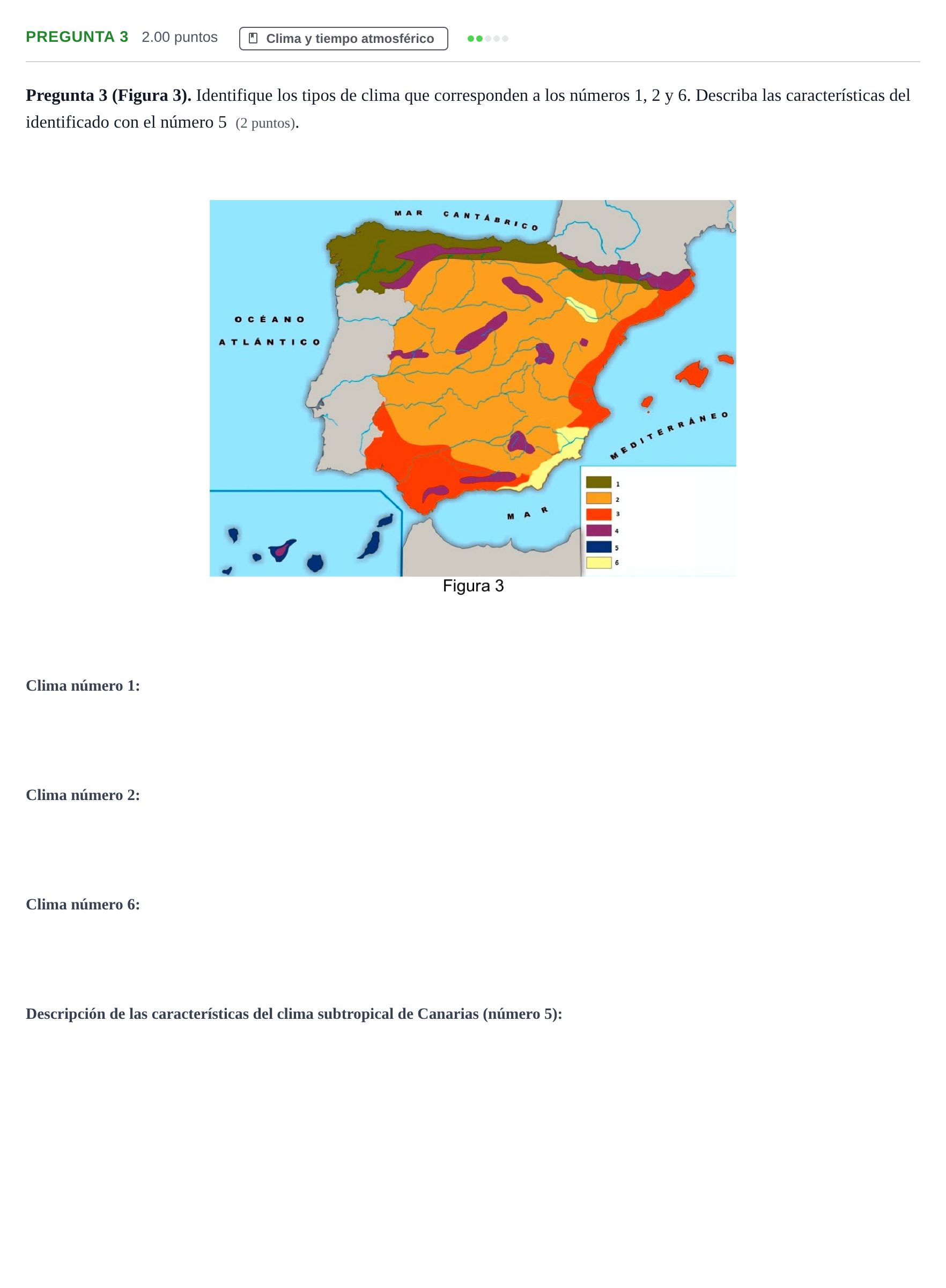 Enunciado: Pregunta 3 · Geografía PAU Asturias Extraordinaria 2023