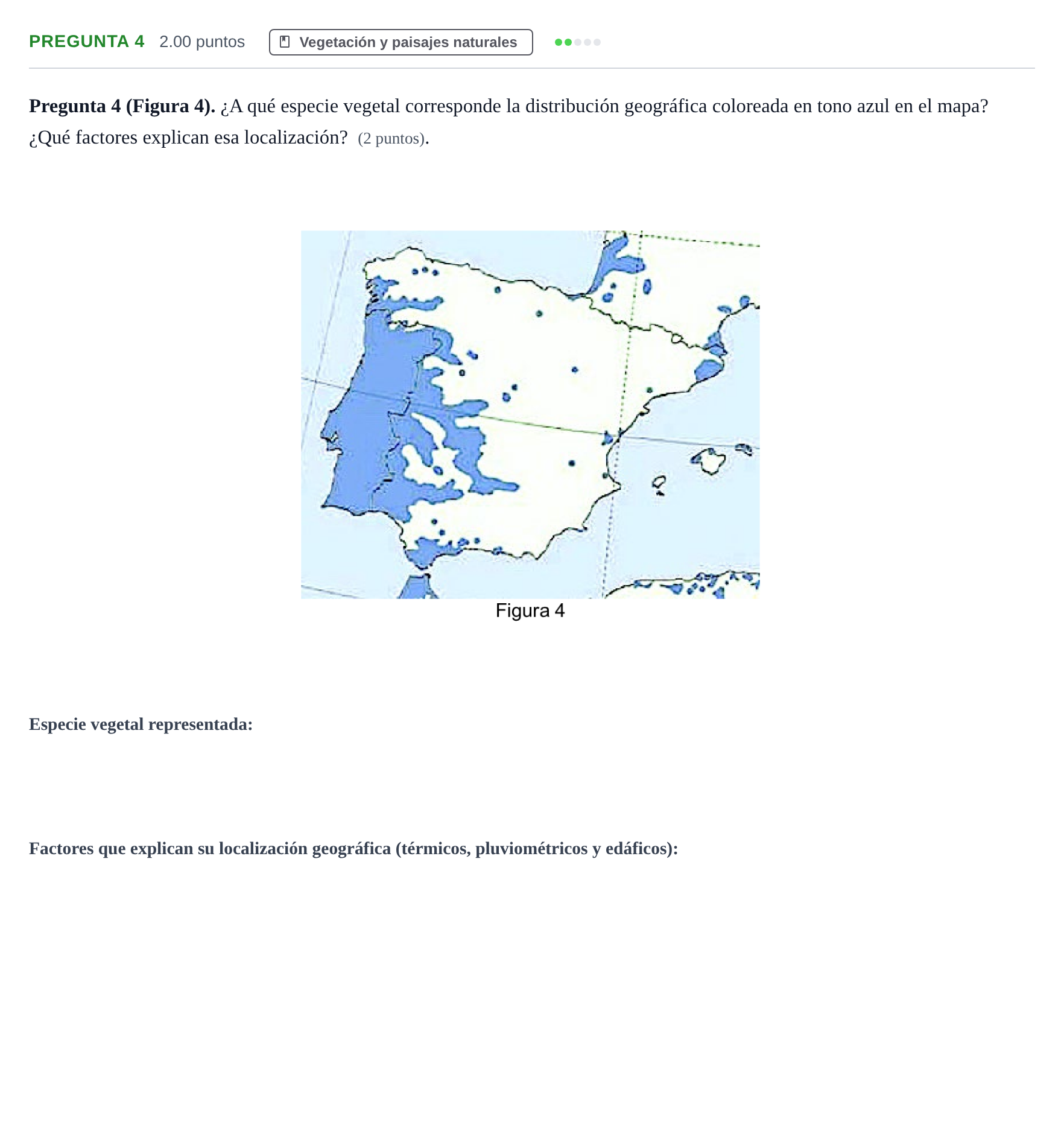 Enunciado: Pregunta 4 · Geografía PAU Asturias Extraordinaria 2023
