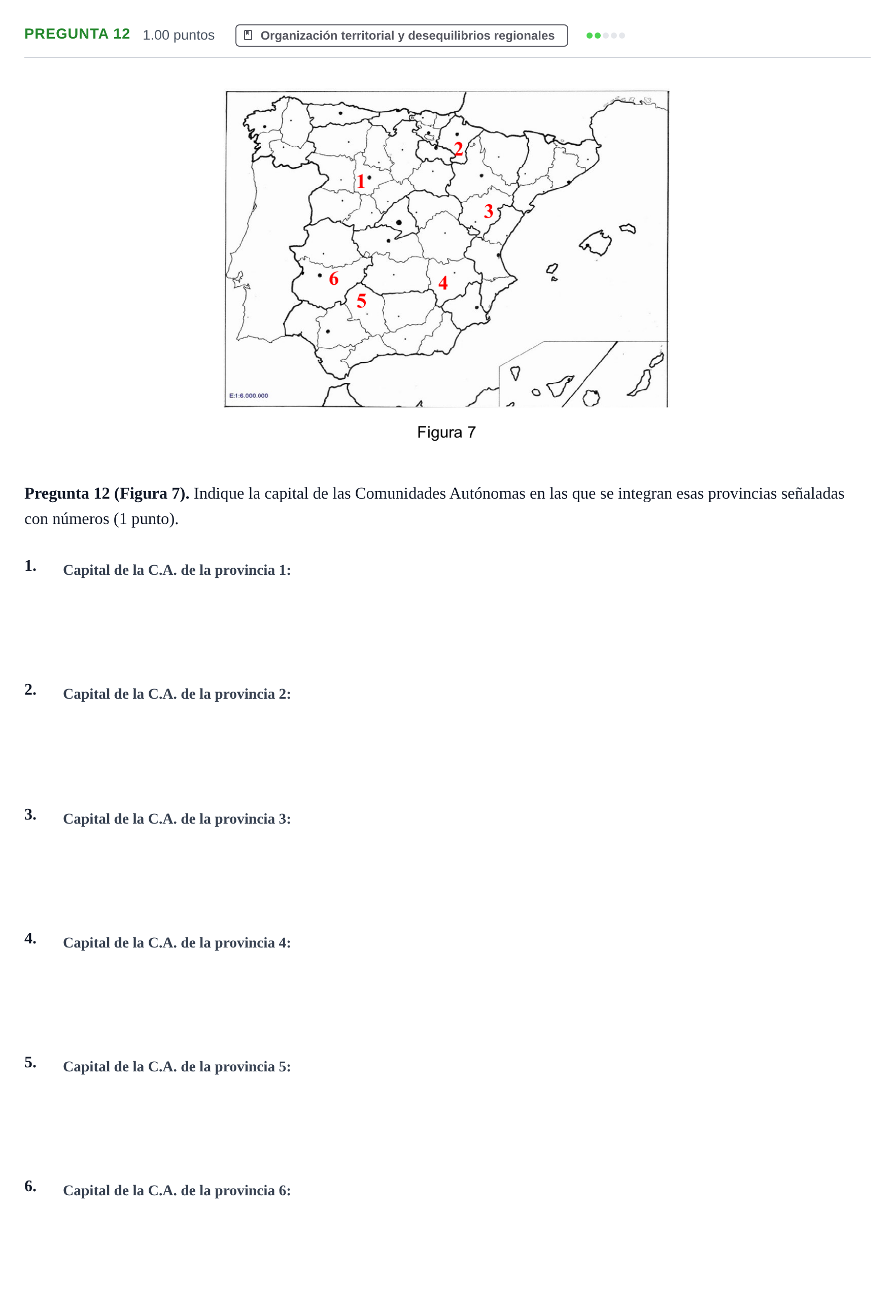 Enunciado: Pregunta 12 · Geografía PAU Asturias Ordinaria 2023