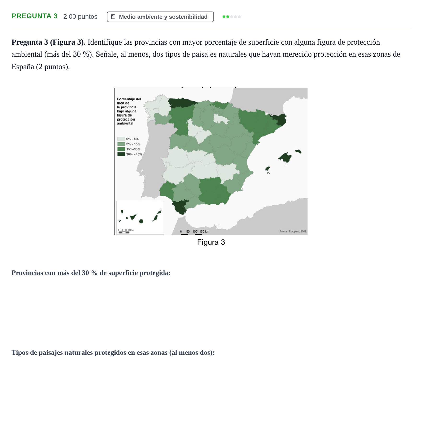 Enunciado: Pregunta 3 · Geografía PAU Asturias Ordinaria 2023