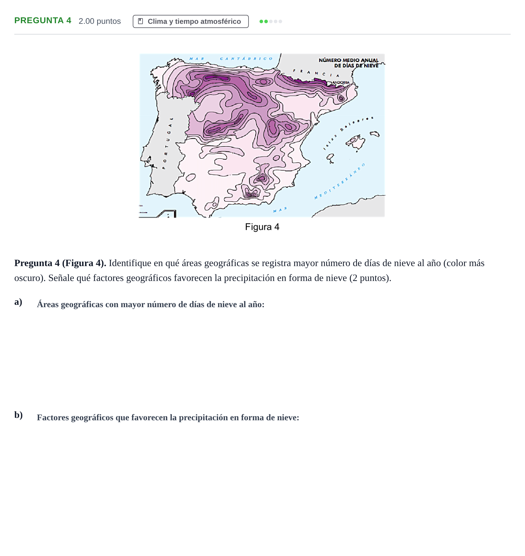 Enunciado: Pregunta 4 · Geografía PAU Asturias Ordinaria 2023