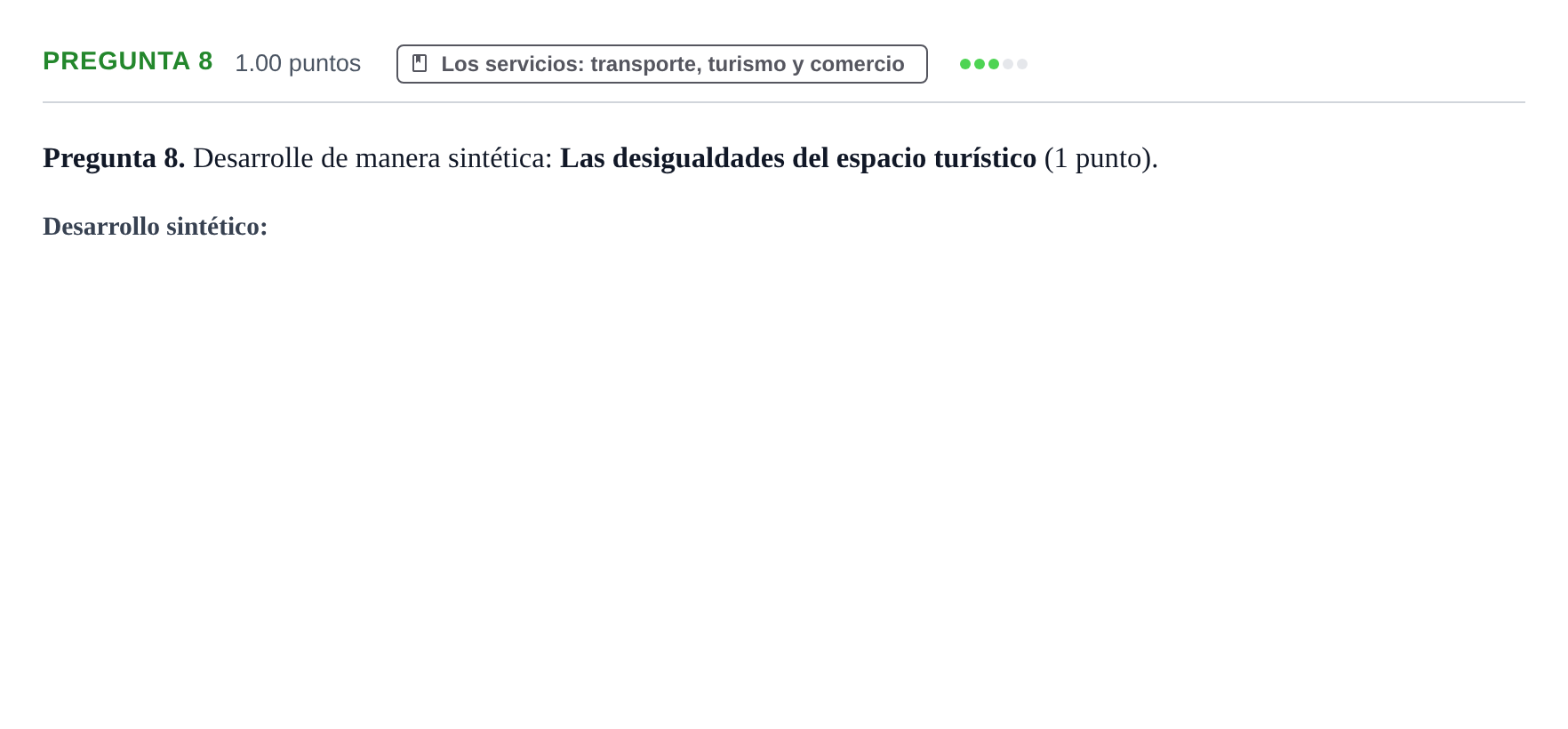 Enunciado: Pregunta 8 · Geografía PAU Asturias Ordinaria 2023