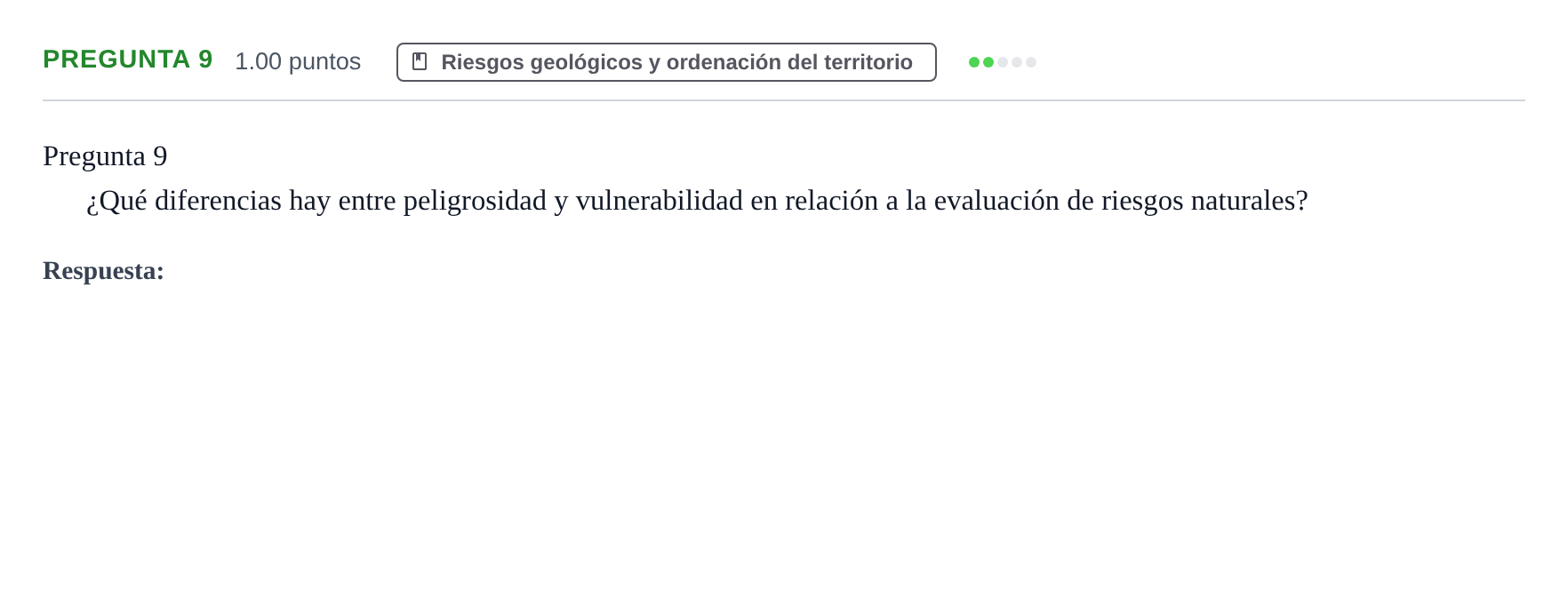 Enunciado: Pregunta 9 · Geología y Ciencias Ambientales PAU Asturias Extraordinaria 2023