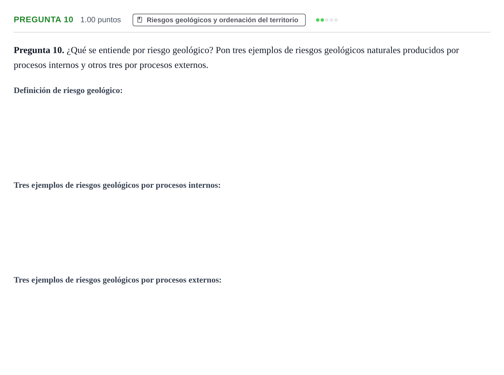 Enunciado: Pregunta 10 · Geología y Ciencias Ambientales PAU Asturias Ordinaria 2023