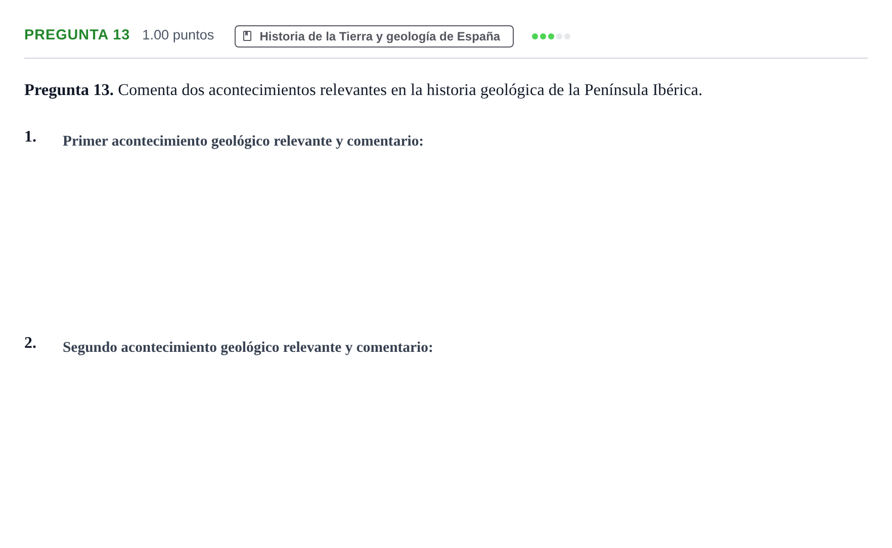 Enunciado: Pregunta 13 · Geología y Ciencias Ambientales PAU Asturias Ordinaria 2023