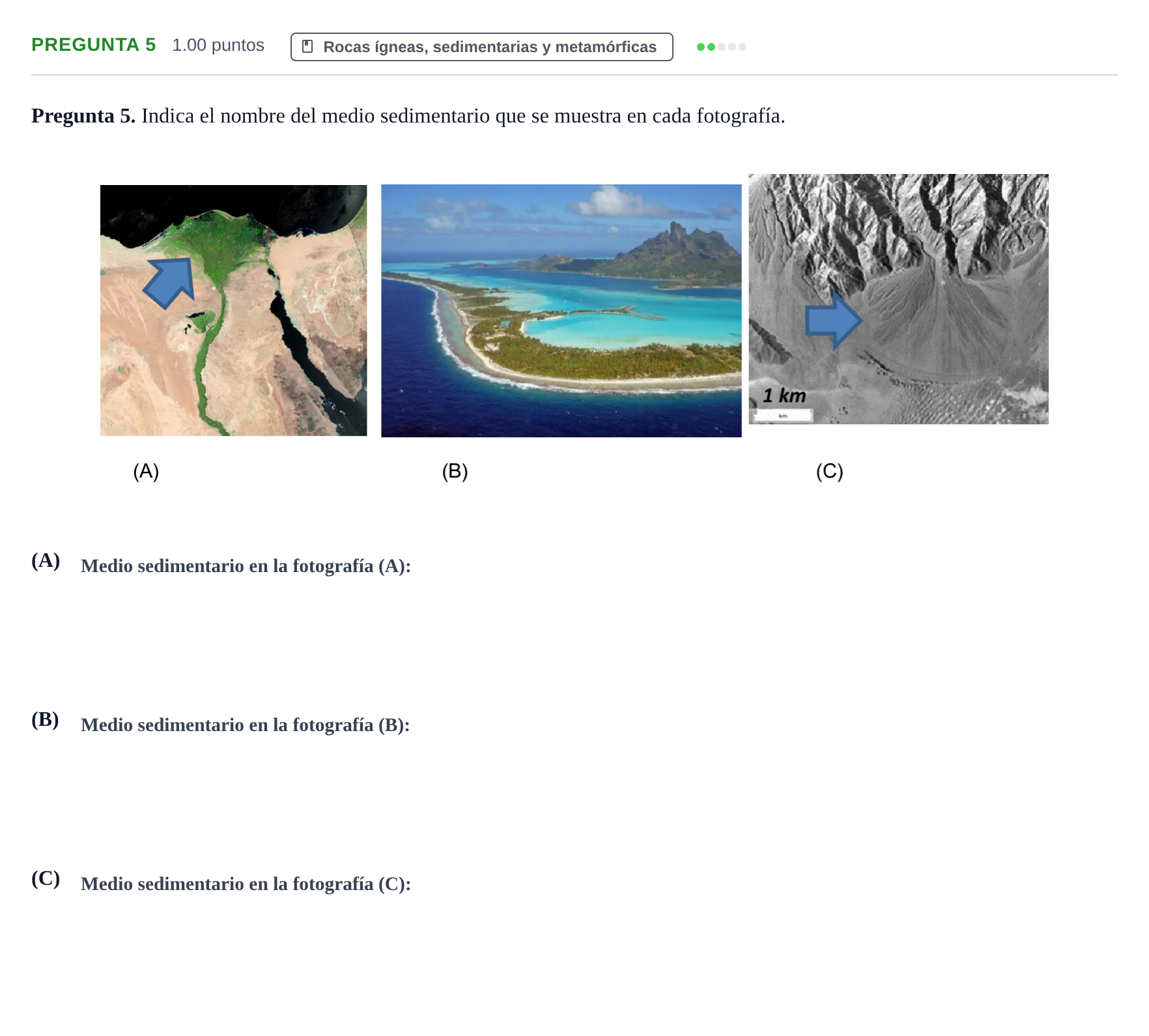 Enunciado: Pregunta 5 · Geología y Ciencias Ambientales PAU Asturias Ordinaria 2023