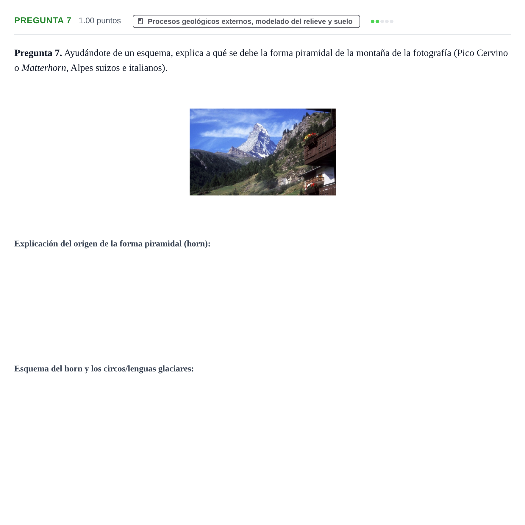 Enunciado: Pregunta 7 · Geología y Ciencias Ambientales PAU Asturias Ordinaria 2023