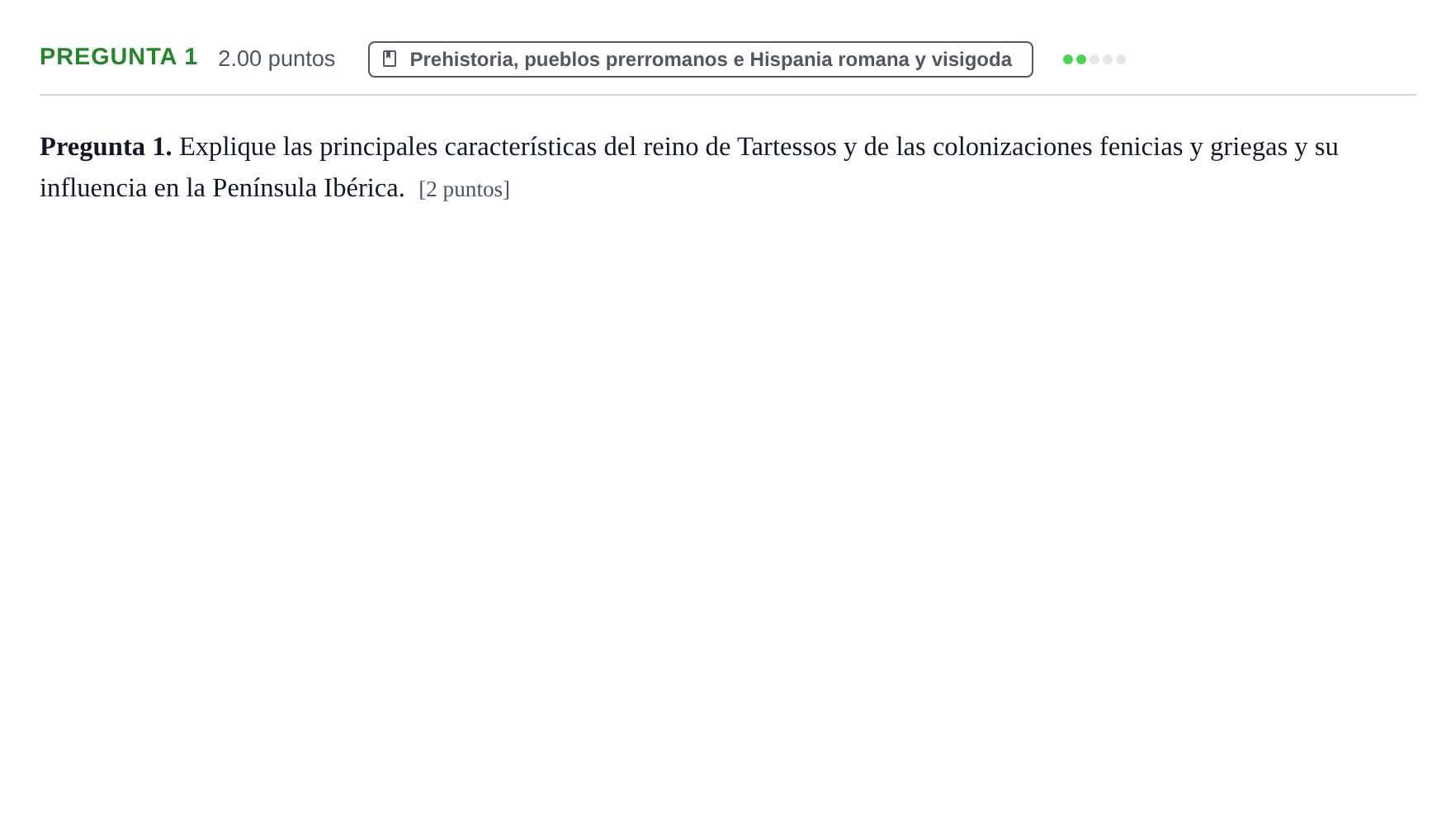 Enunciado: Pregunta 1 · Historia de España PAU Asturias Extraordinaria 2023
