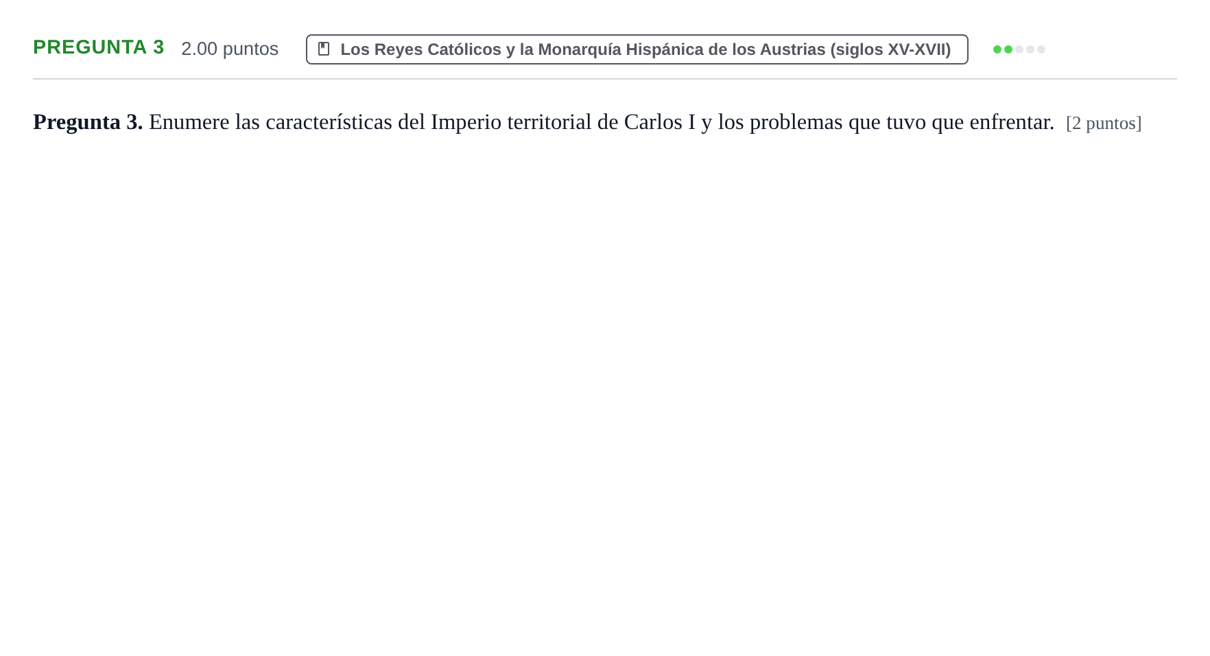 Enunciado: Pregunta 3 · Historia de España PAU Asturias Extraordinaria 2023