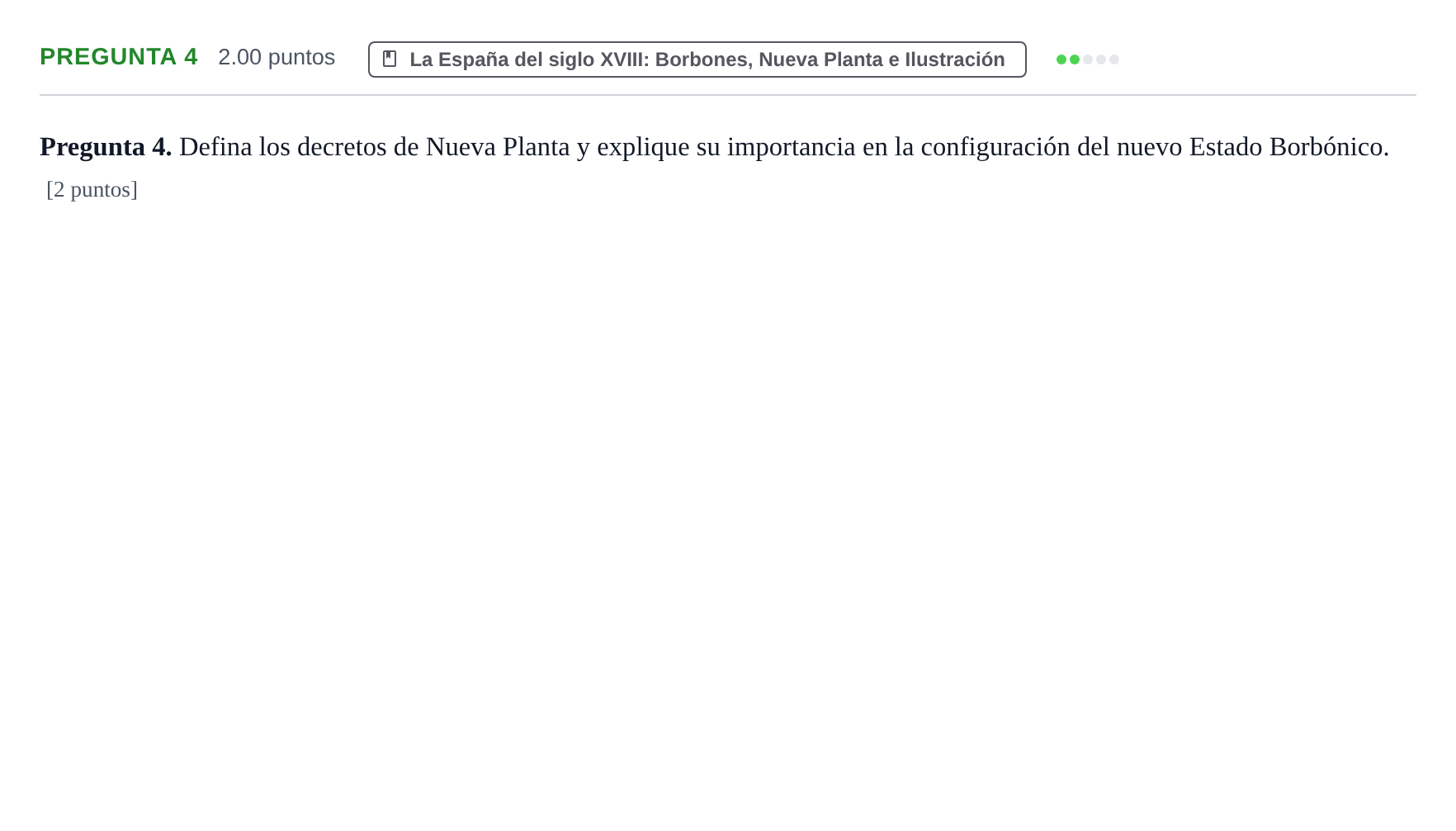 Enunciado: Pregunta 4 · Historia de España PAU Asturias Extraordinaria 2023