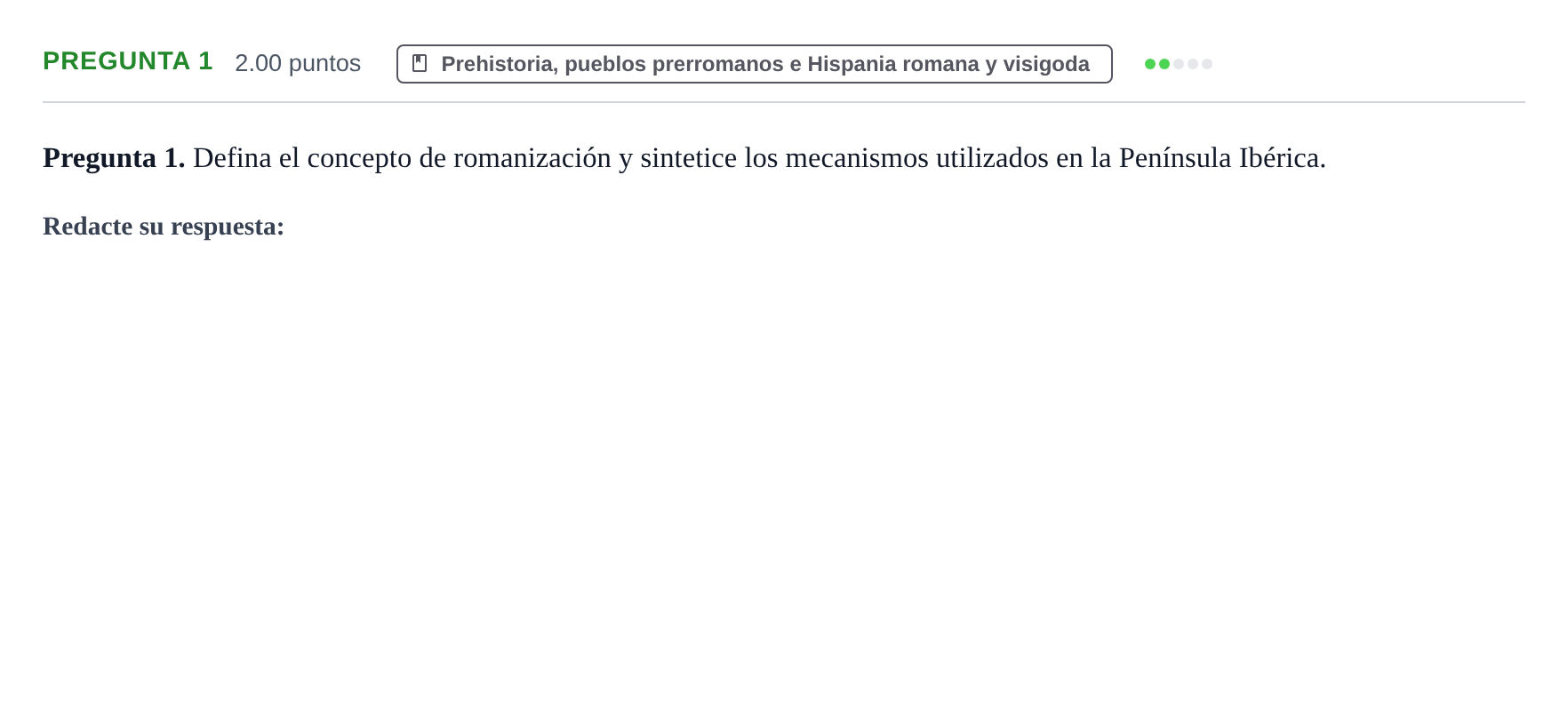 Enunciado: Pregunta 1 · Historia de España PAU Asturias Ordinaria 2023