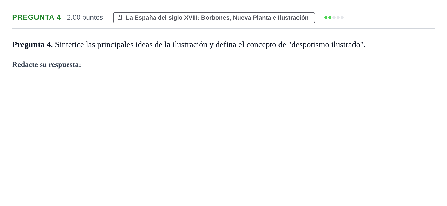 Enunciado: Pregunta 4 · Historia de España PAU Asturias Ordinaria 2023